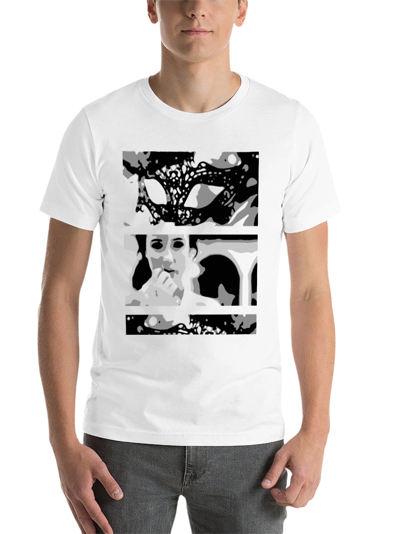 Black Abstract Black Graphic Print T-Shirt view 14