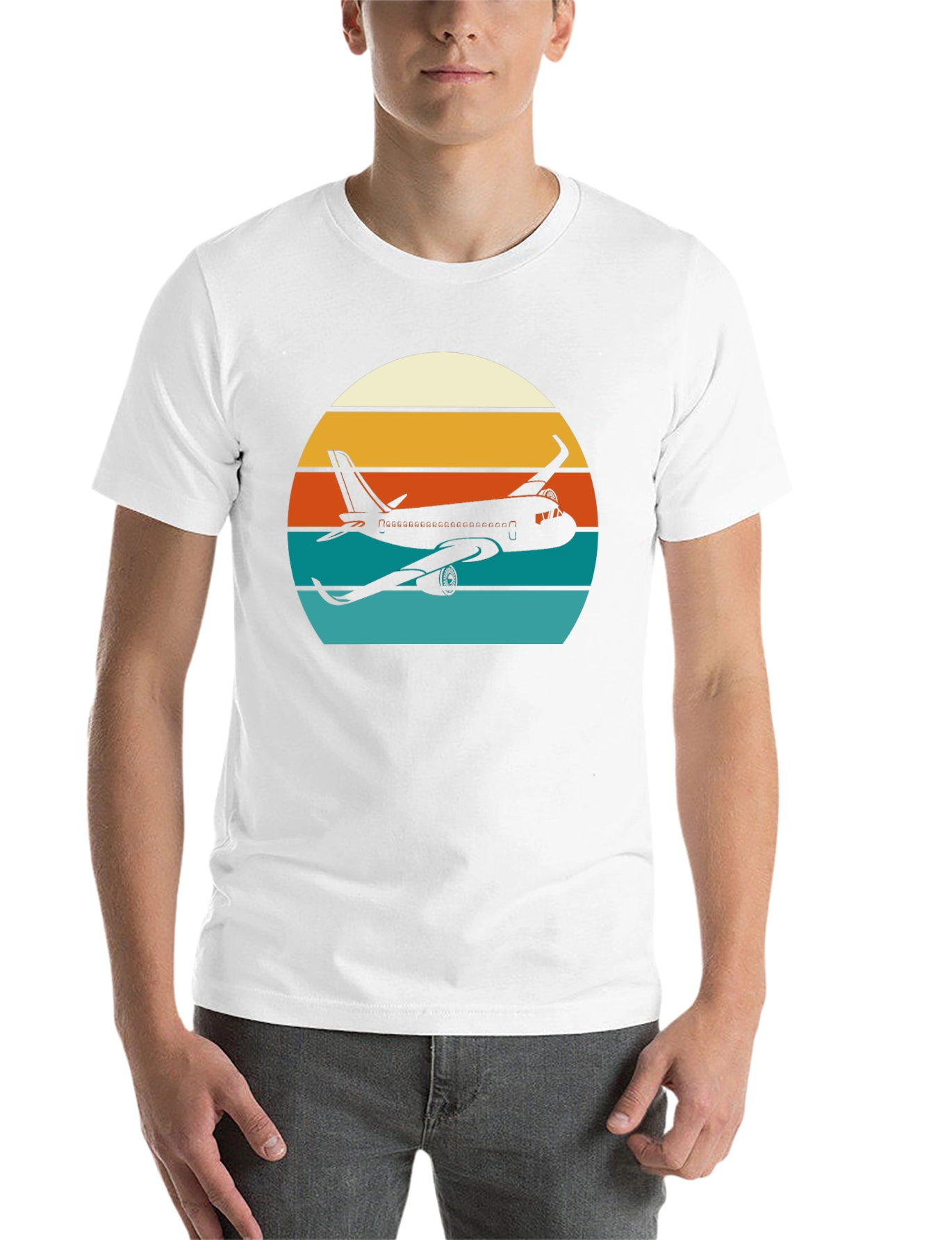 Black Retro Airplane Sunset T-Shirt - Aviation Tee view 14