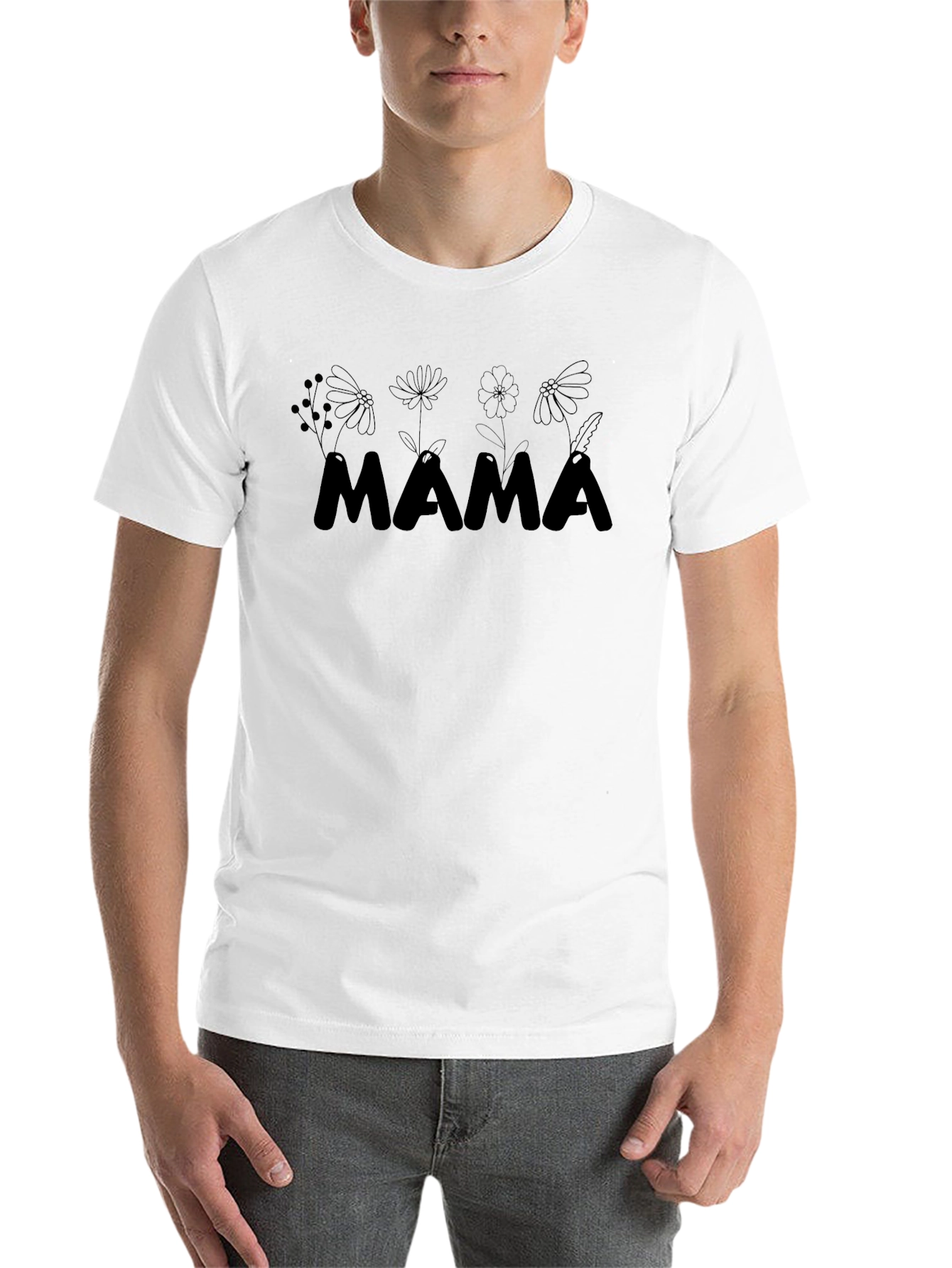 Black Mama Floral Graphic Black T-Shirt view 14