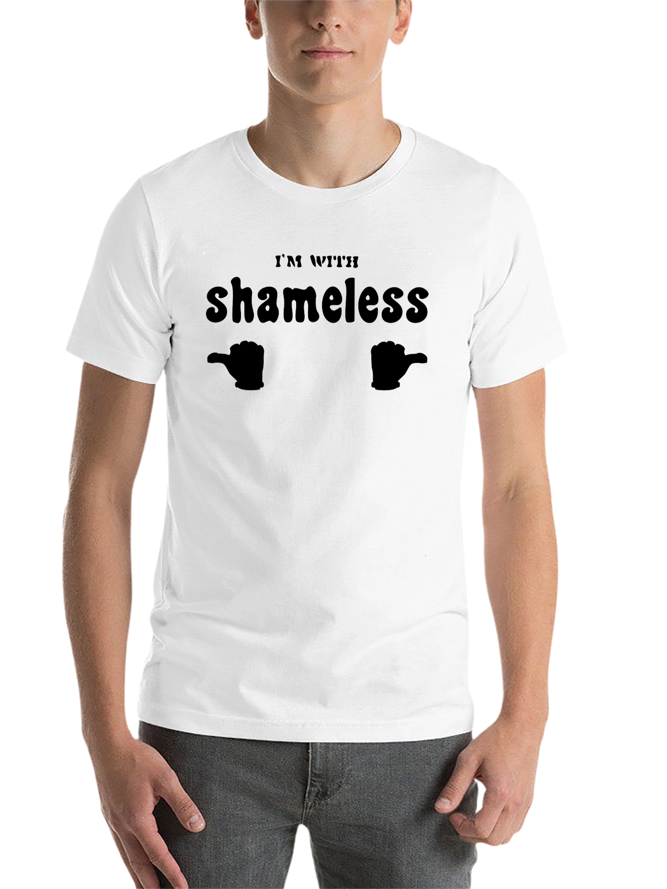 Black I'm With Shameless Funny Humor Black T-Shirt view 14
