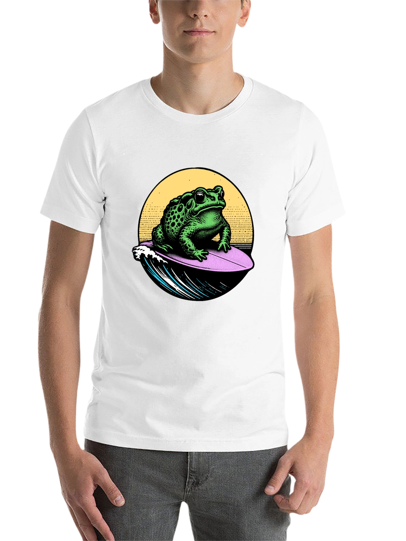 Black Surfing Toad Graphic T-Shirt - Black view 14