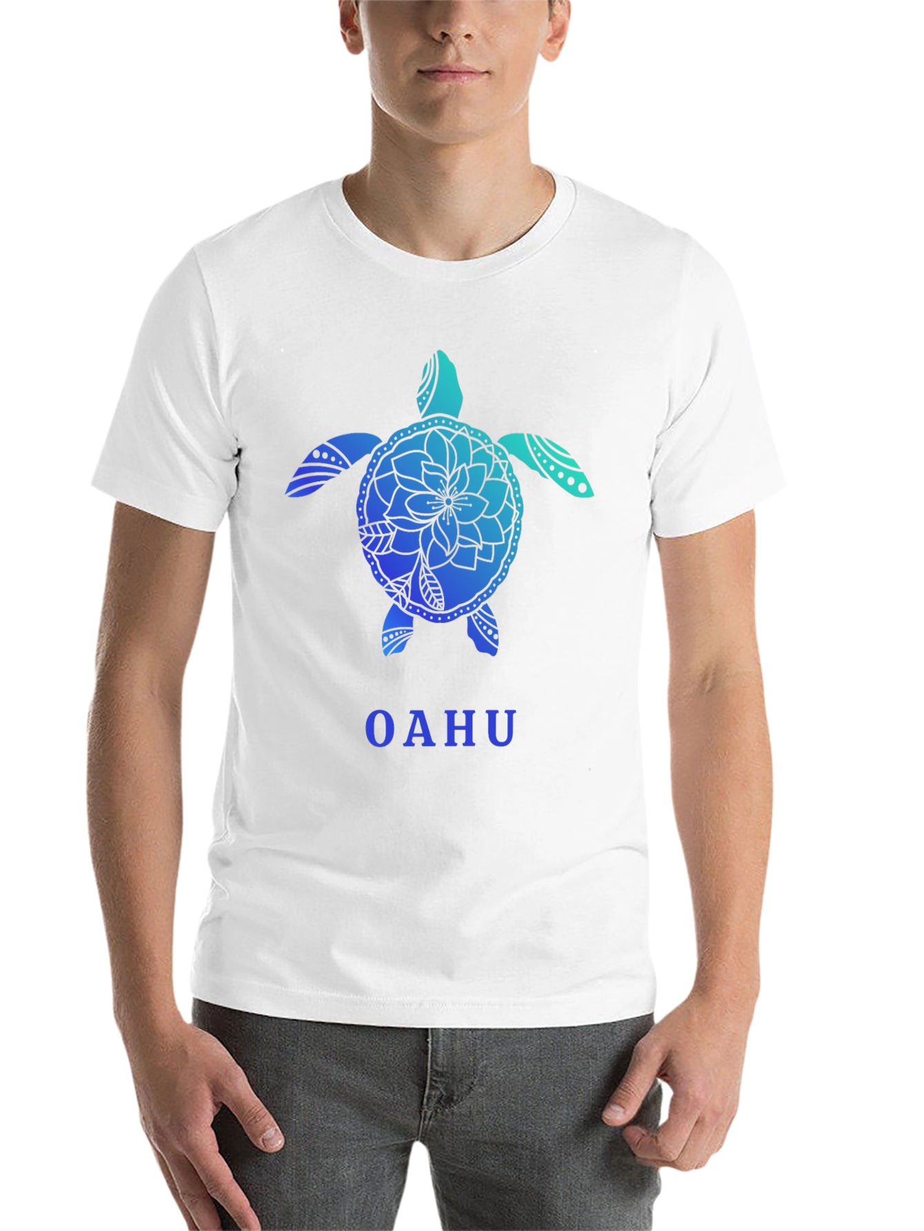 Black Oahu Turtle Graphic Tee - Black Cotton T-Shirt view 14