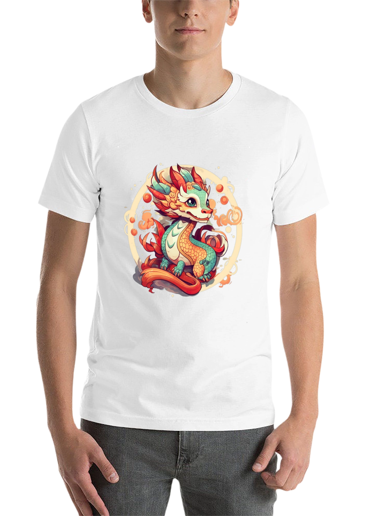 Cute Dragon Graphic Tee - Black T-Shirt - 14