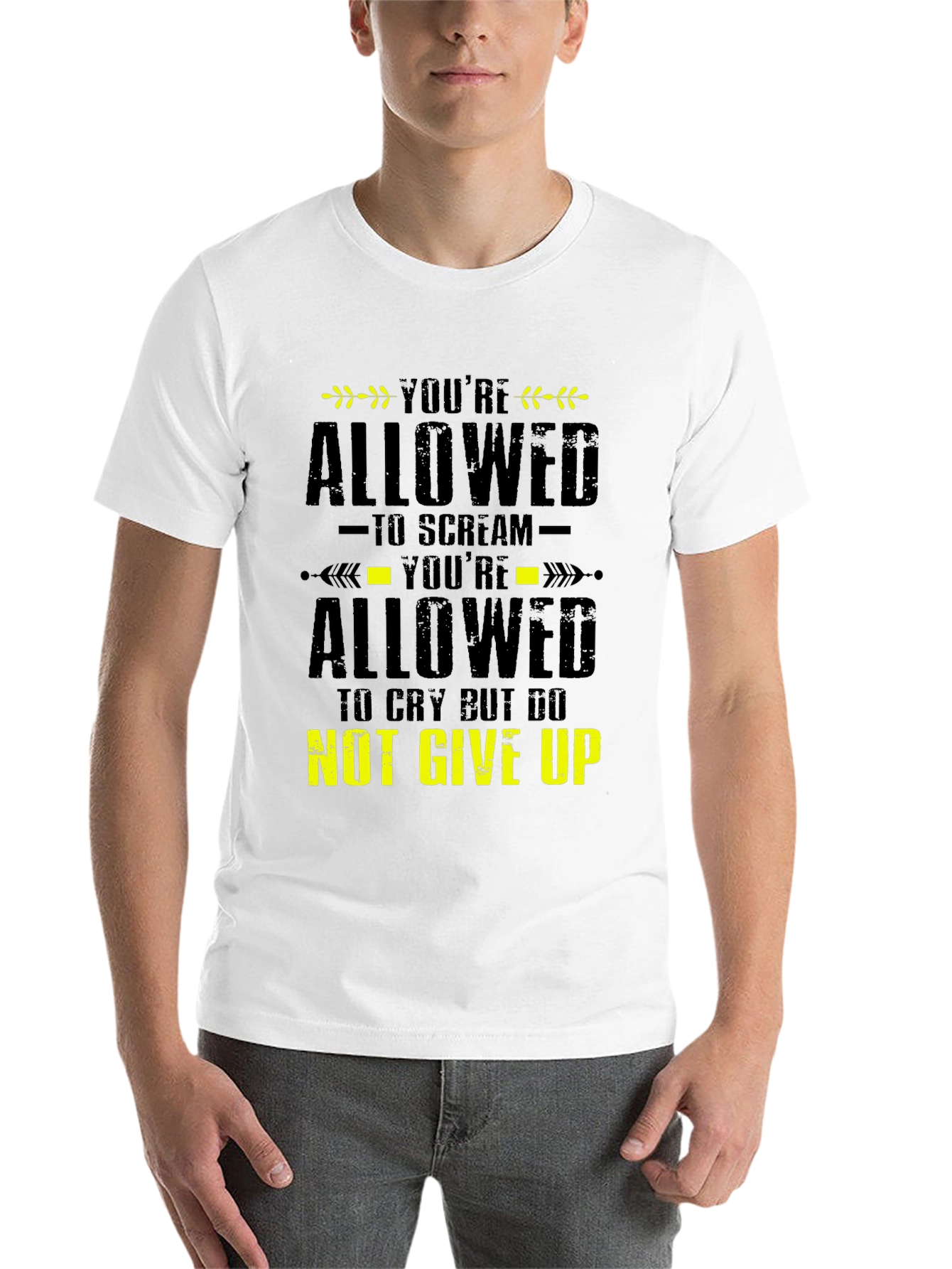 Black Motivational Graphic Tee - You're Allowed to Scream view 14