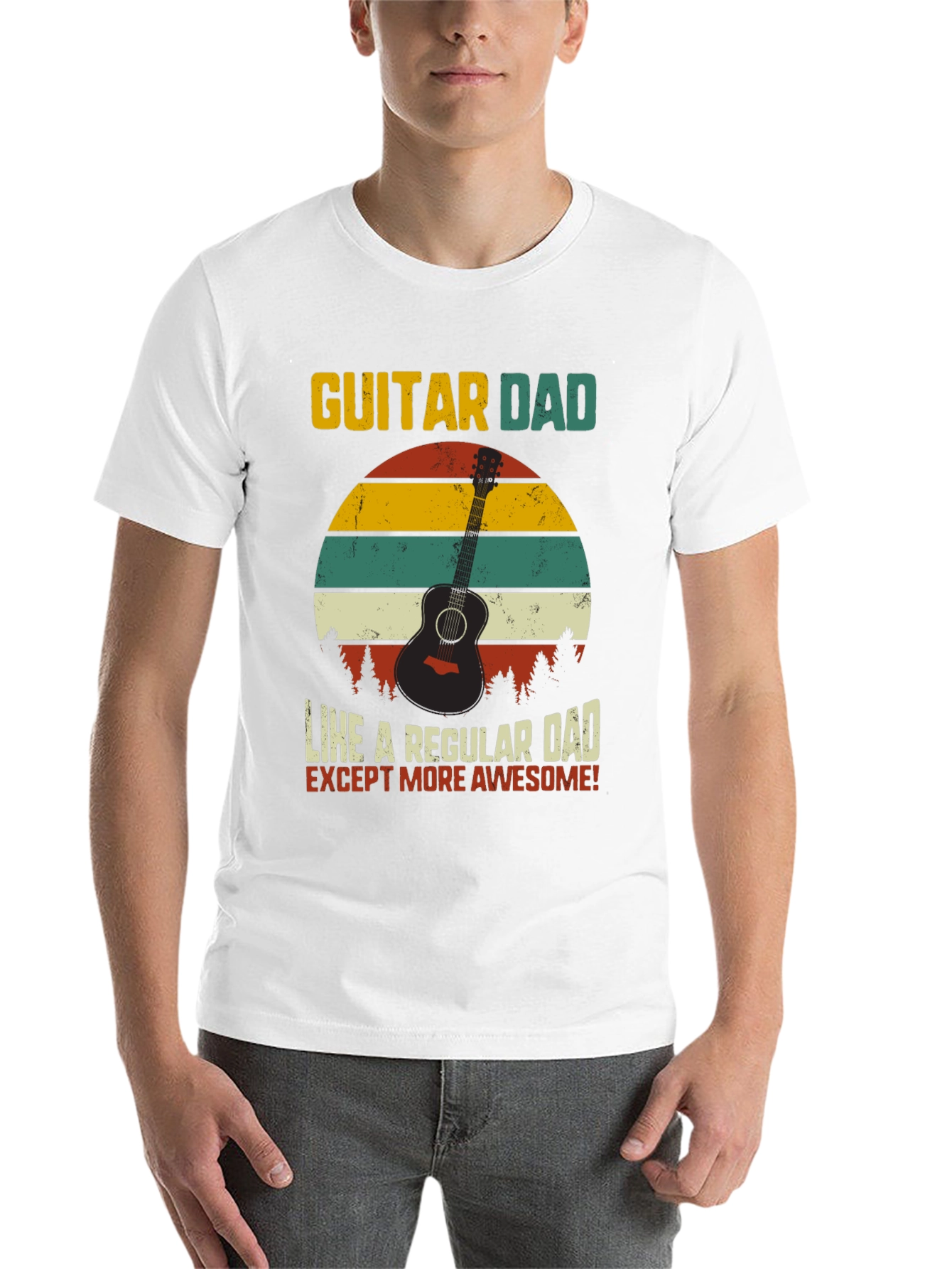 Black Guitar Dad Awesome T-Shirt view 14
