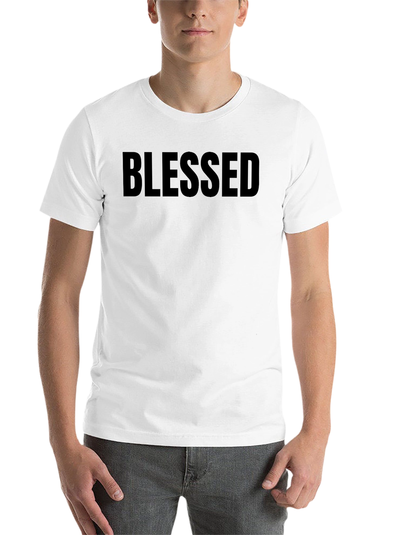 Black Blessed Graphic Tee - Mens Black T-Shirt view 14