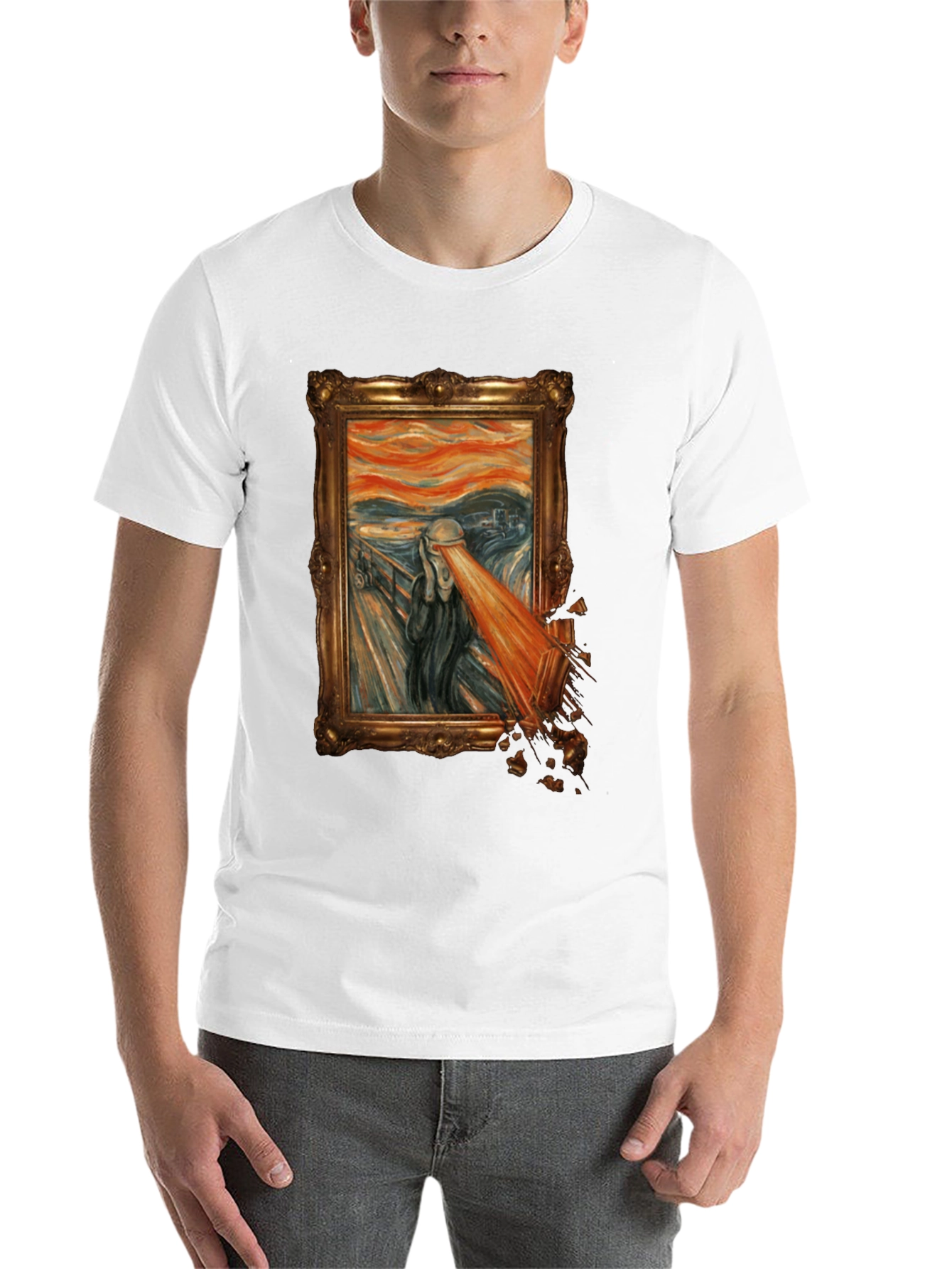 Black The Scream Parody Graphic Tee - Unique Art T-Shirt view 14