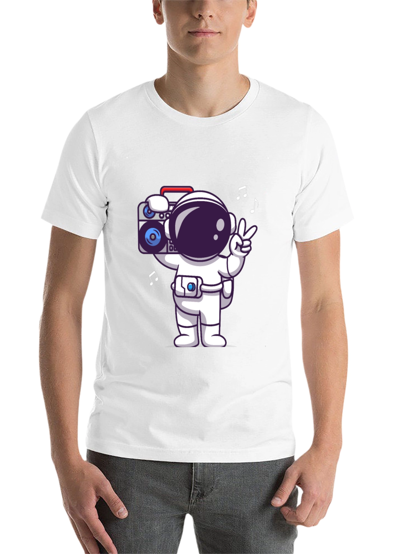 Black Astronaut Boombox Graphic Tee - Black view 14