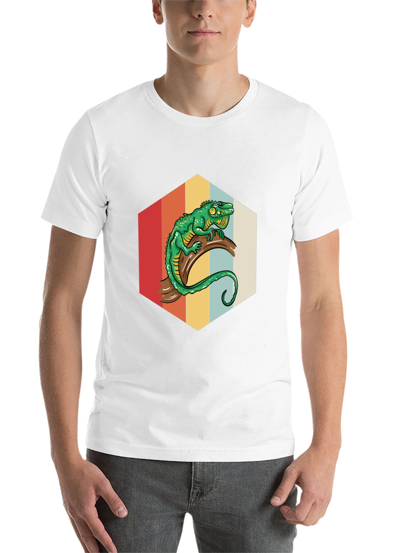 Black Retro Lizard Graphic Tee - Cool Reptile Design view 14