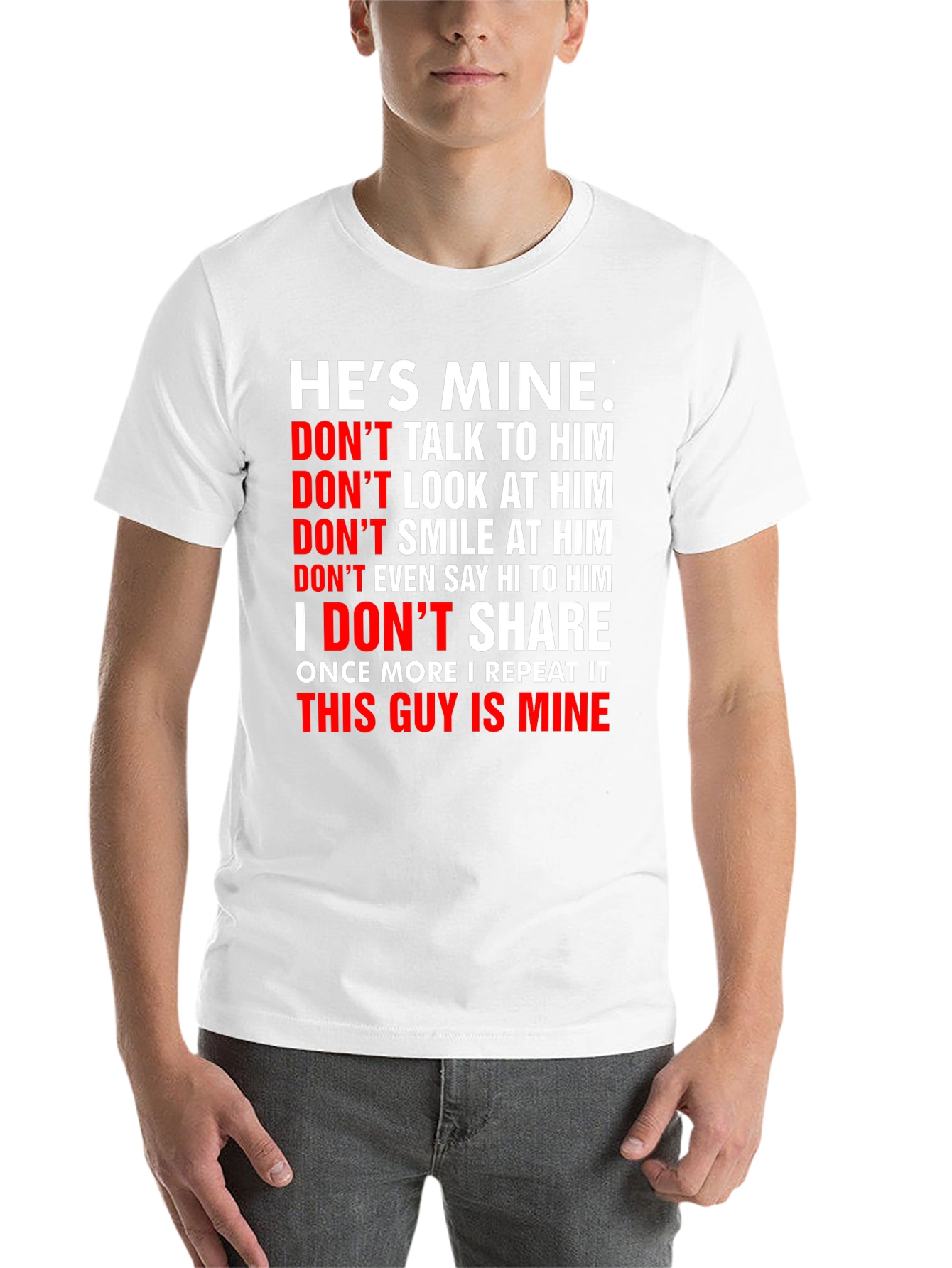Black He's Mine Graphic Tee - Possessive Novelty T-Shirt view 14