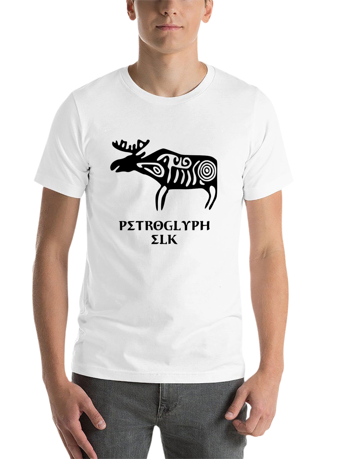 Black Petroglyph Elk Graphic Tee - Black view 14