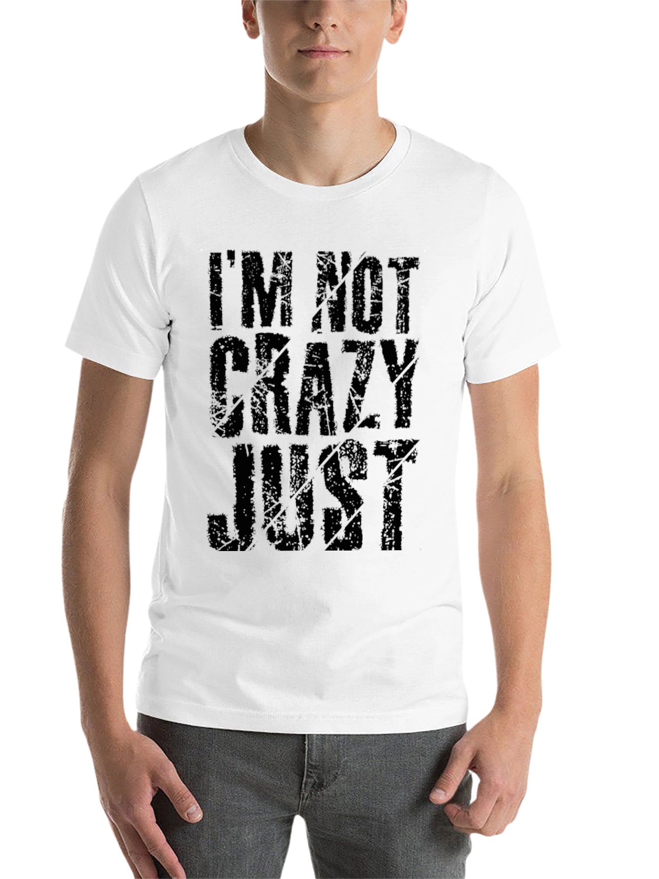 Black I'm Not Crazy Just Graphic T-Shirt - Black view 14