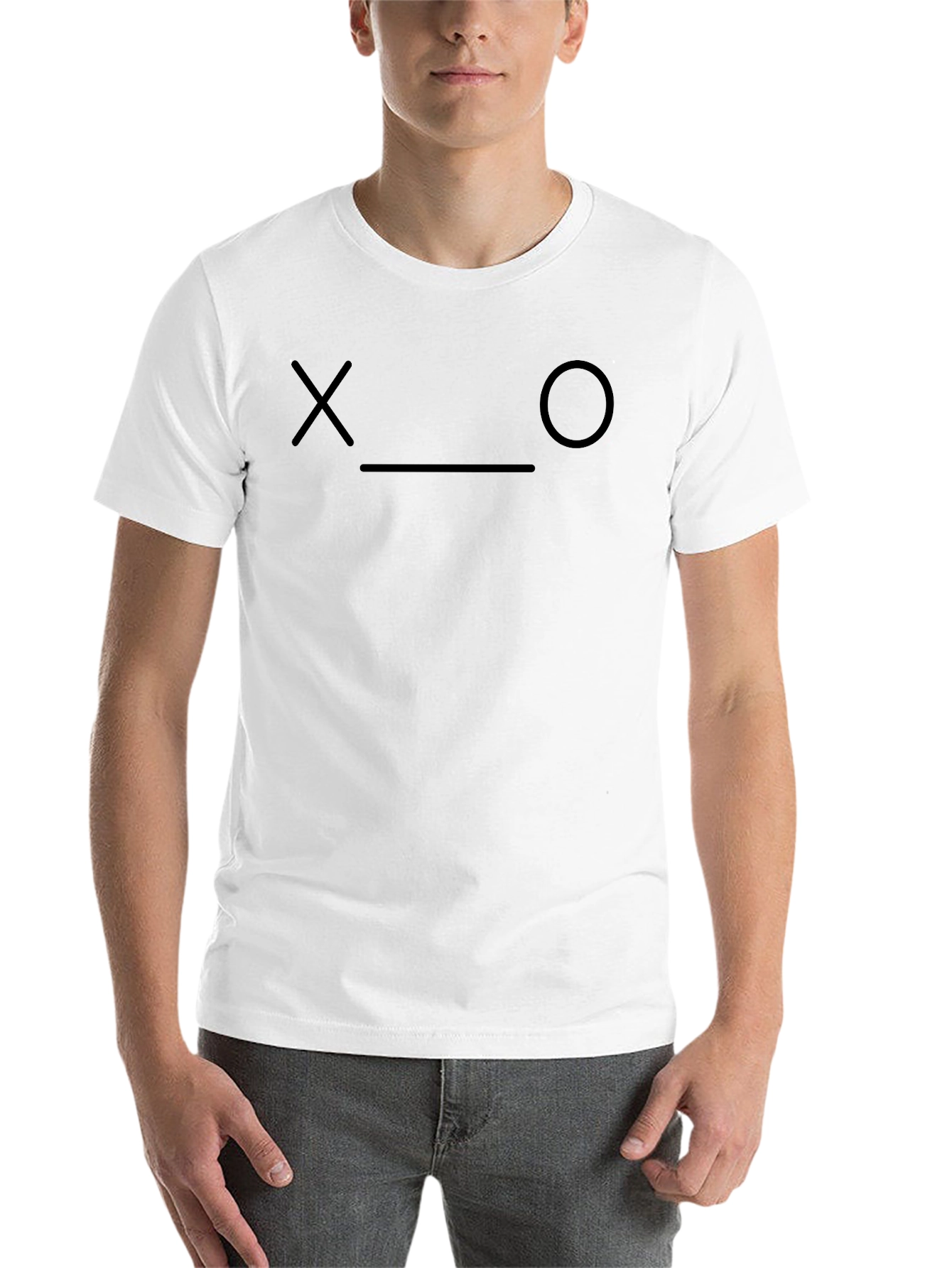 Black XO Sad Face Black T-Shirt - Casual Comfort view 14