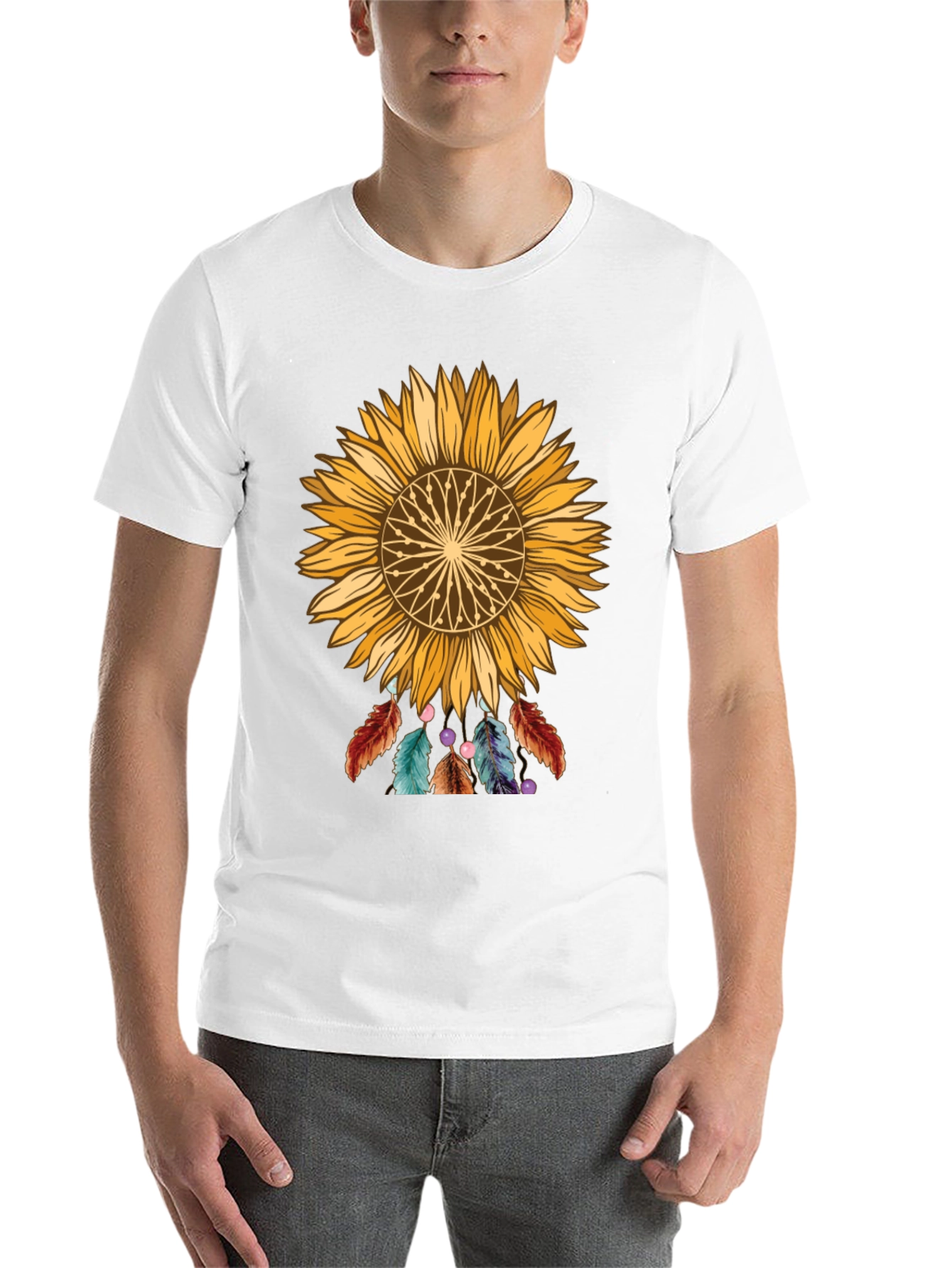 Black Sunflower Dreamcatcher Graphic Tee view 14