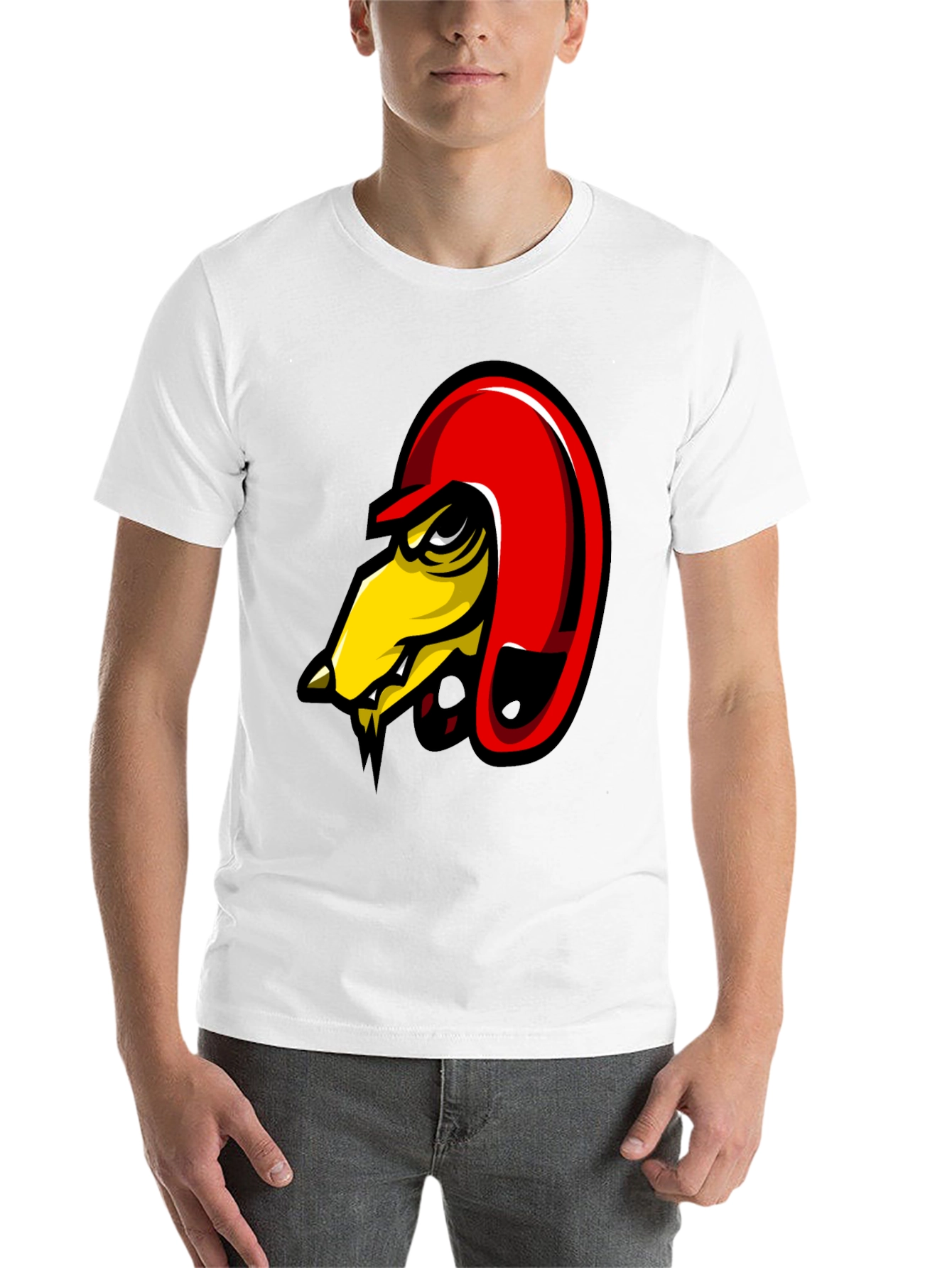 Black Men's Black Graphic Tee - Angry Bird Design view 14
