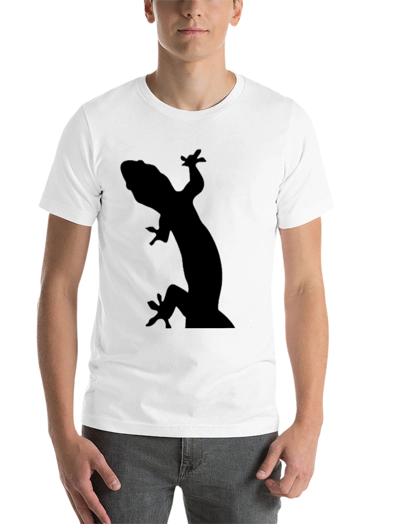 Black Cool Gecko Silhouette Graphic Tee - Black view 14