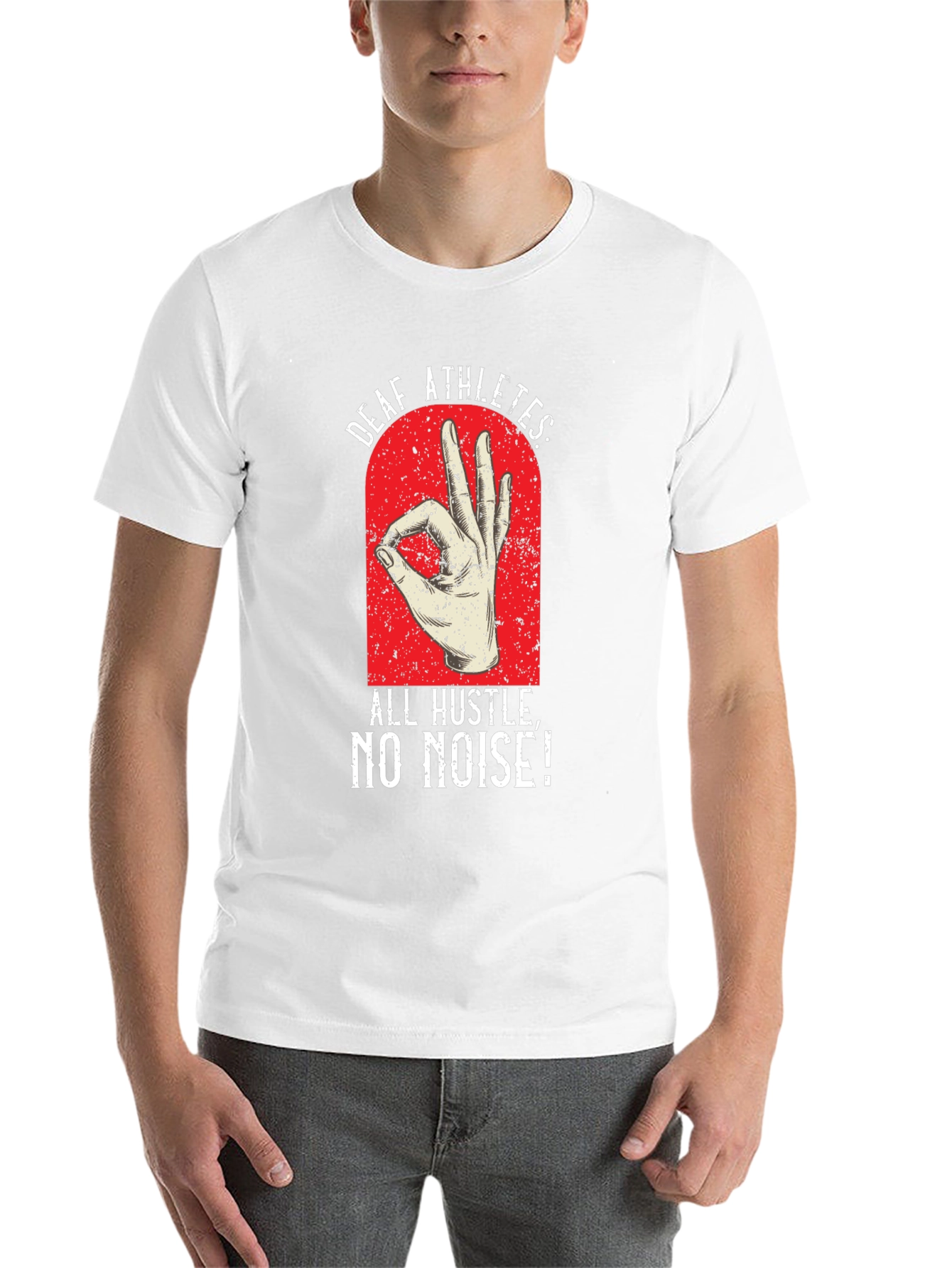 Deaf Athletes: All Hustle, No Noise T-Shirt - 14