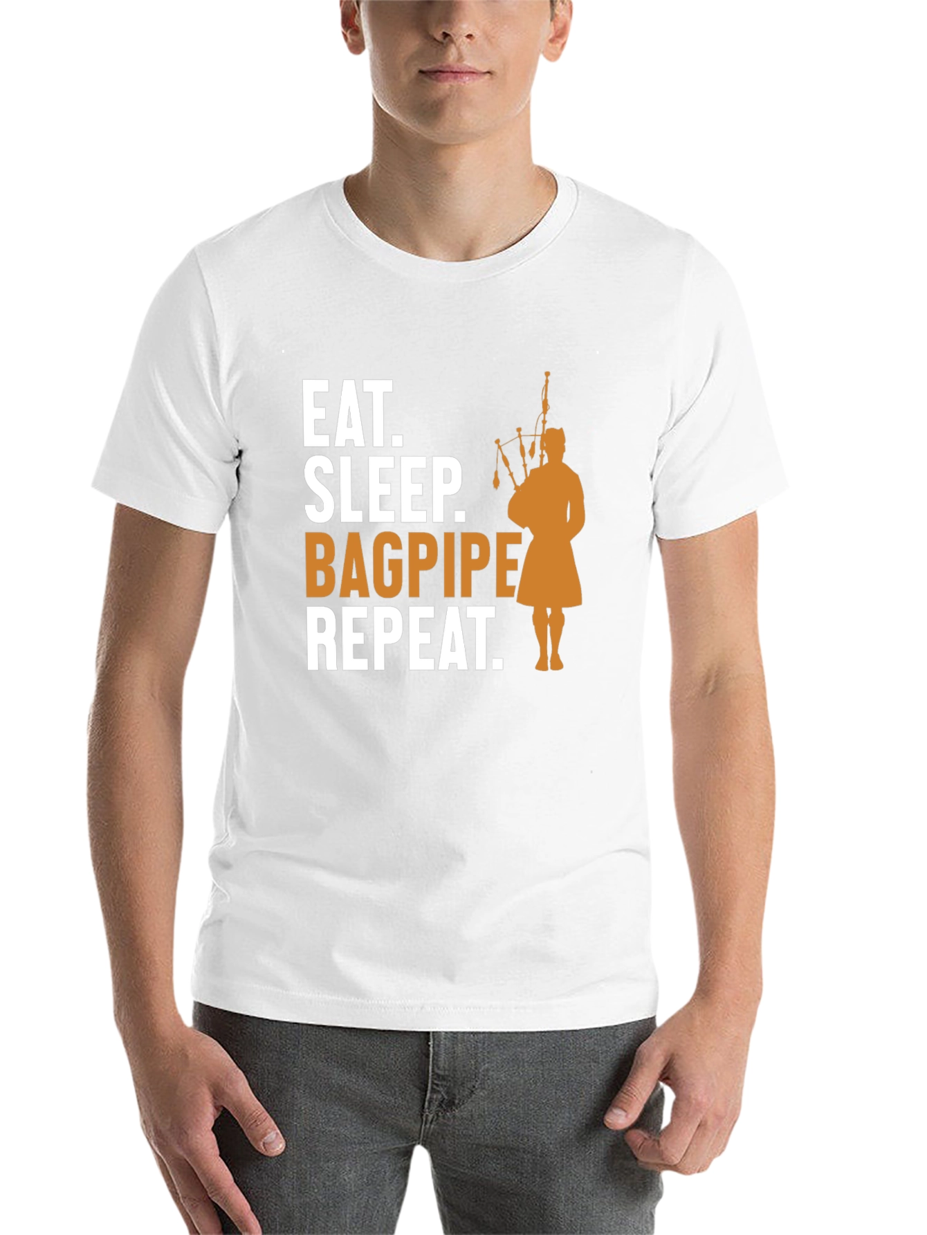 Black Eat, Sleep, Bagpipe, Repeat T-Shirt - Black view 14