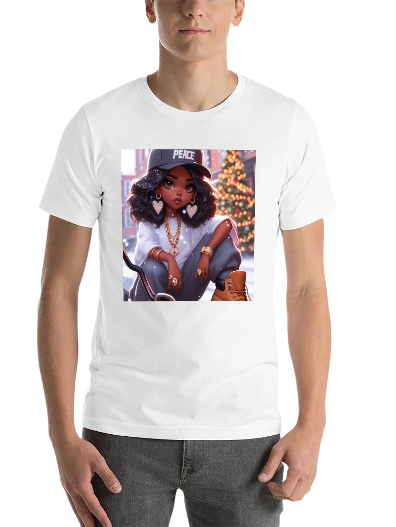 Black Peace Girl Black T-Shirt view 14