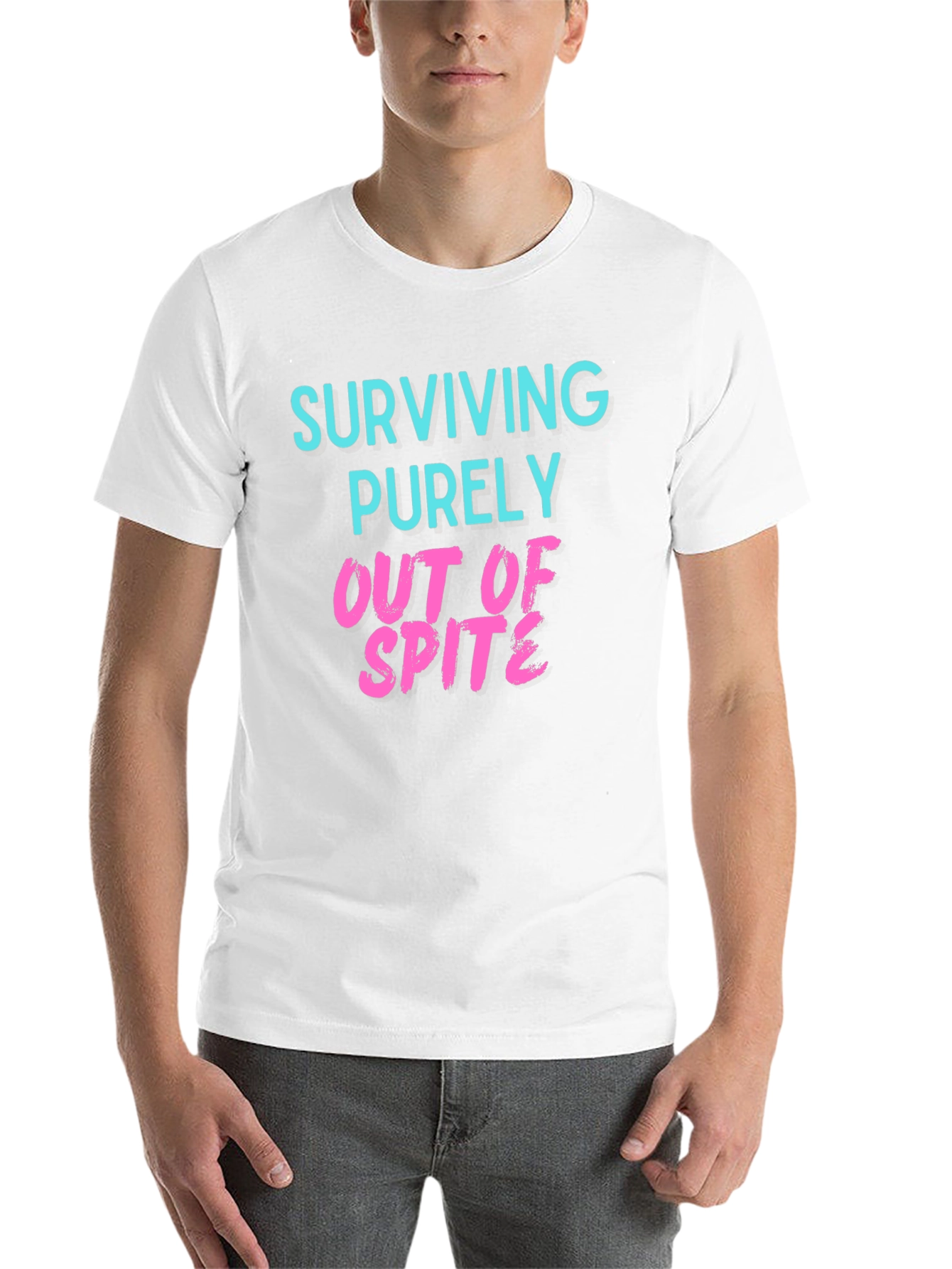Black Surviving Out of Spite Graphic Tee - Black view 14