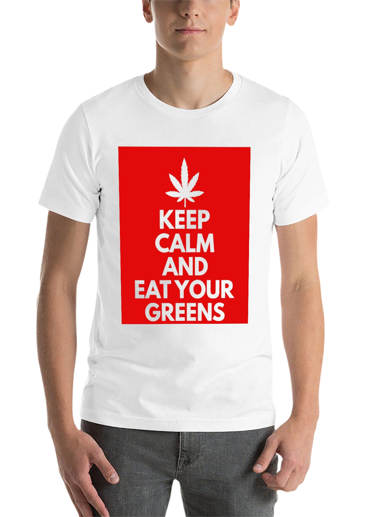 Black Keep Calm Eat Your Greens T-Shirt view 14