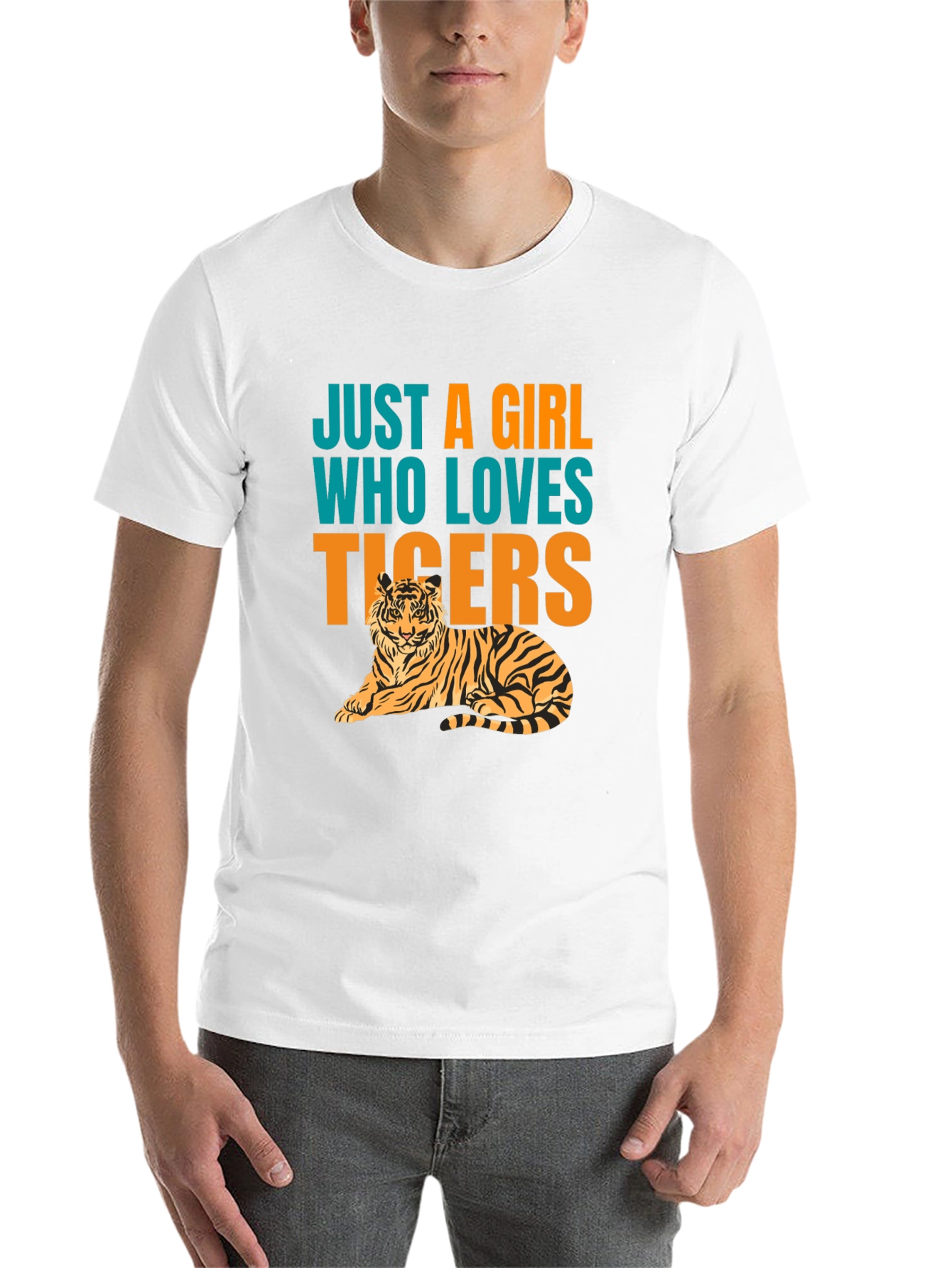 Black Just A Girl Who Loves Tigers T-Shirt view 14