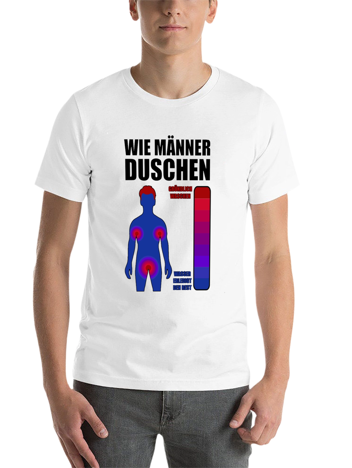 Black Funny 'How Men Shower' Graphic T-Shirt view 14