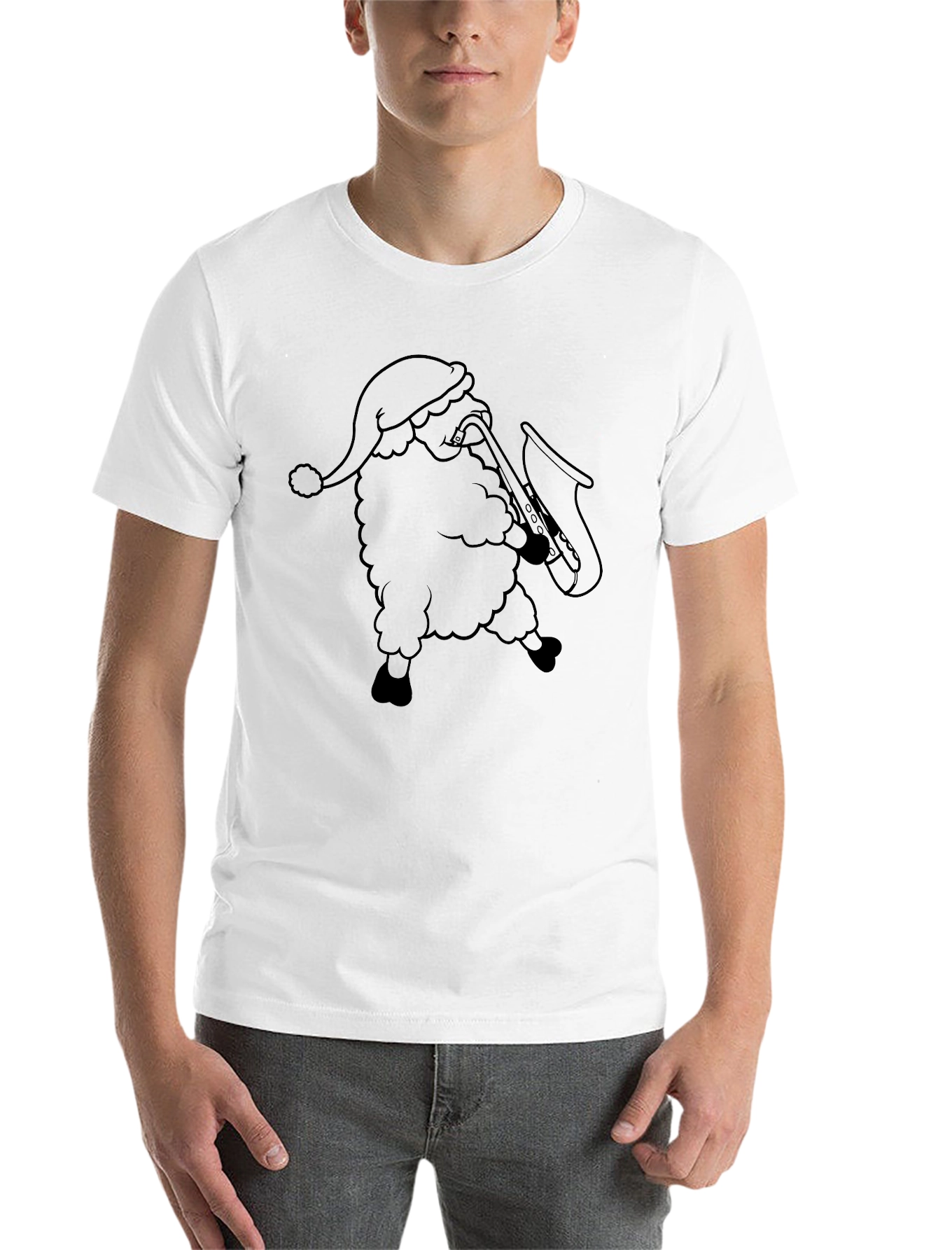 Black Santa Saxophone Graphic Tee - Black view 14