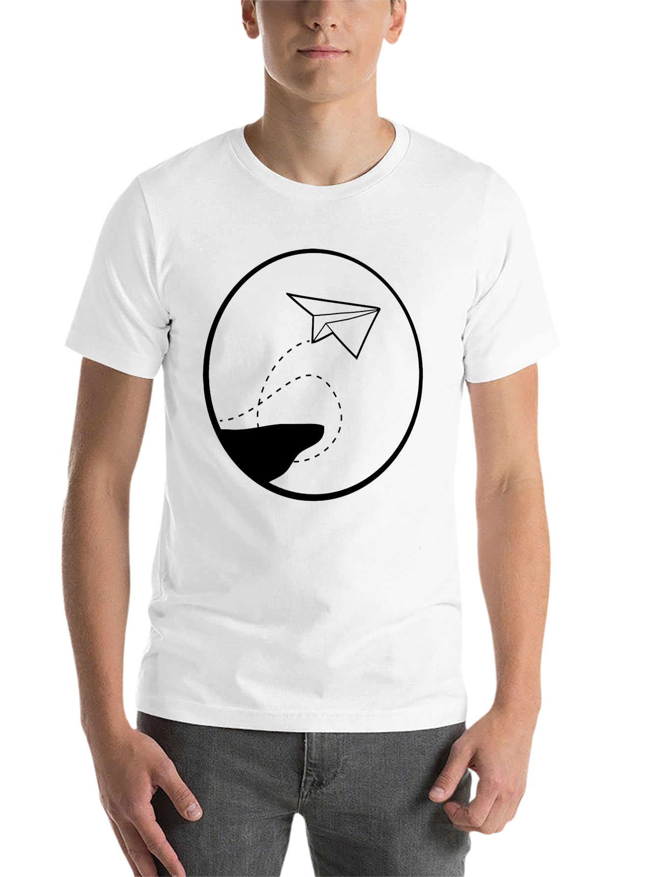 Black Paper Plane Graphic Tee - Men's Black T-Shirt view 14