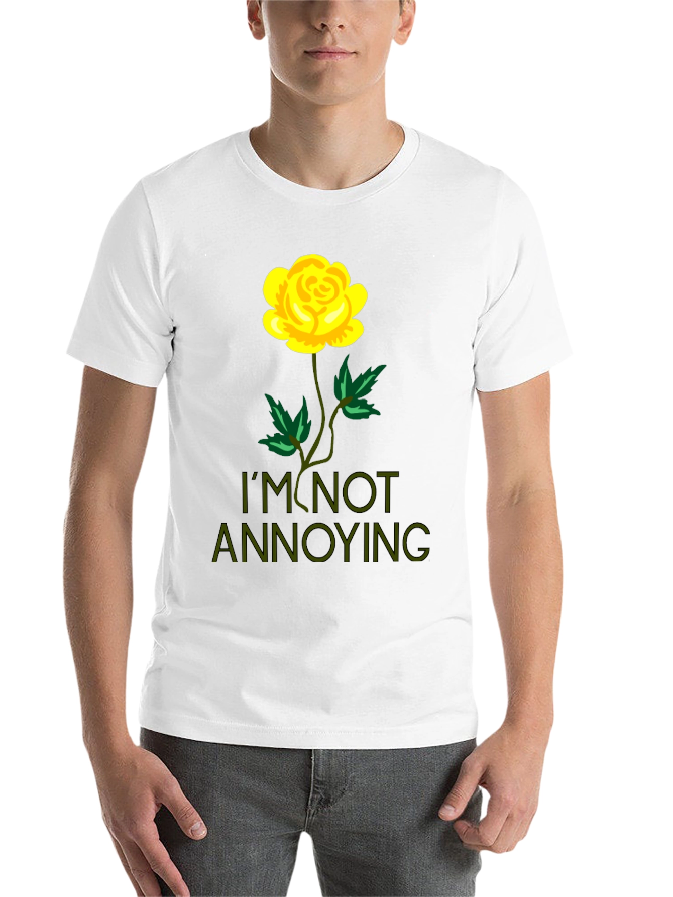 Black I'm Not Annoying Rose Graphic T-Shirt view 14