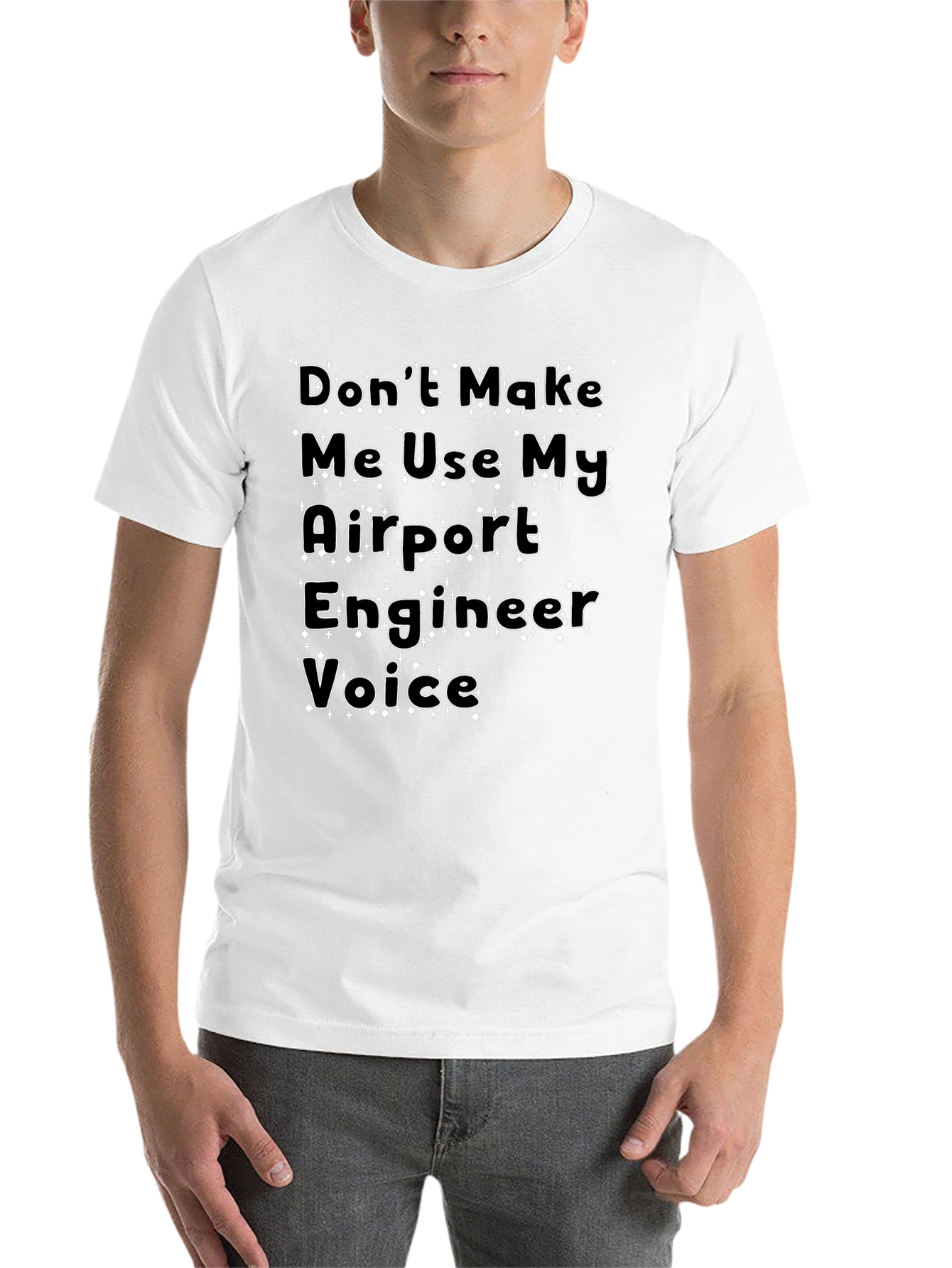 Black Airport Engineer Voice Black T-Shirt view 14