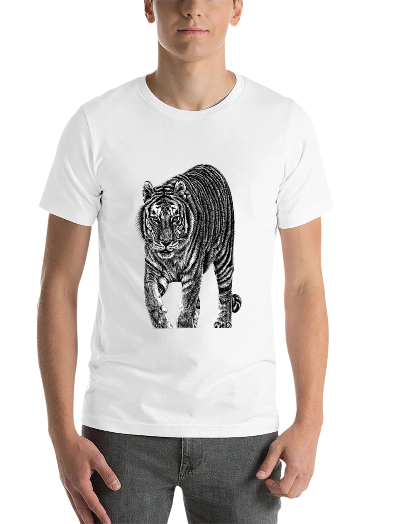 Black Tiger Graphic Black T-Shirt view 14