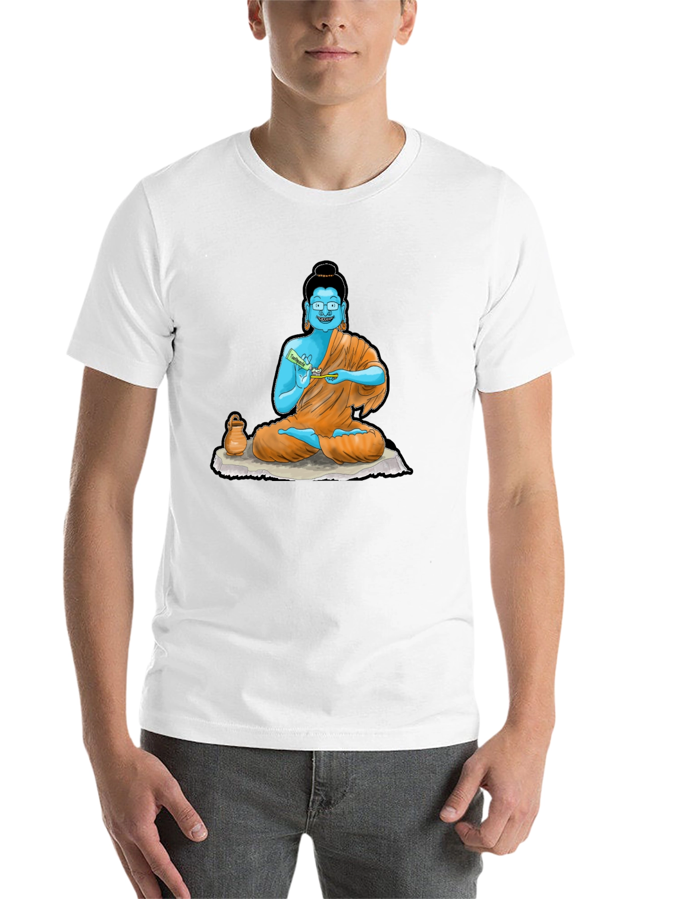 Black Buddha Toothpaste Graphic Tee - Unique Design view 14