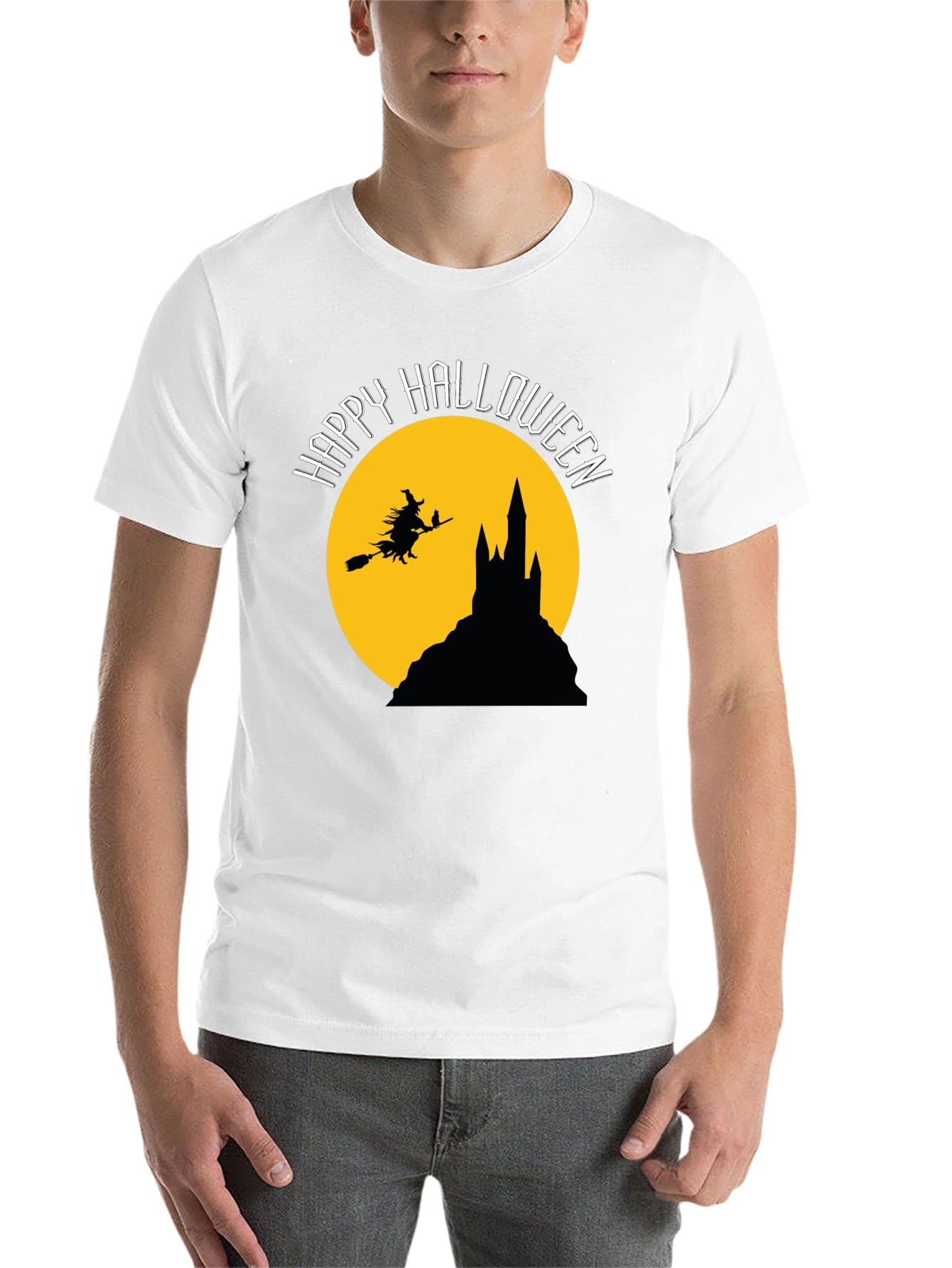 Black Happy Halloween Witch T-Shirt view 14