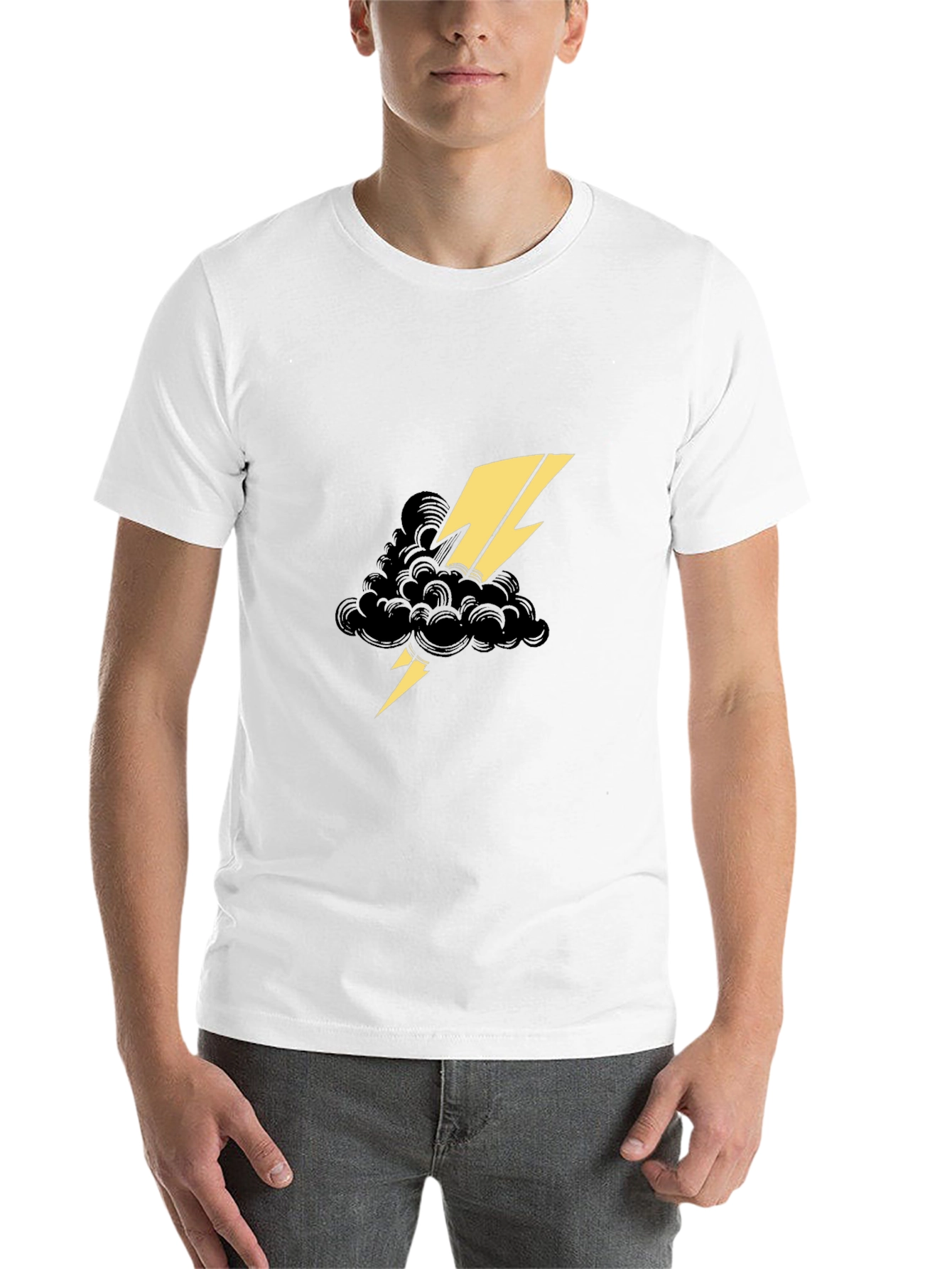 Black Black Tee with Lightning Cloud Graphic view 14