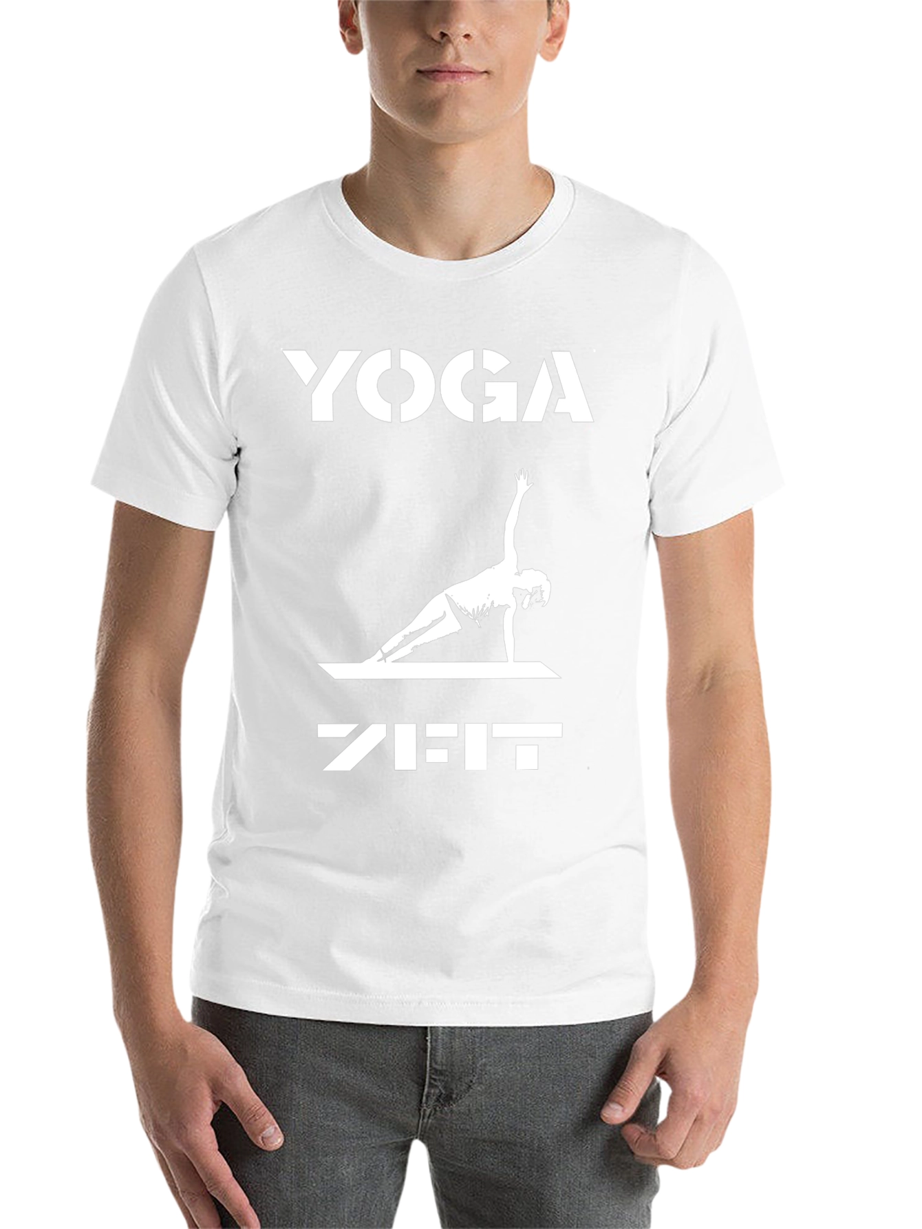 Black Yoga Zeit Graphic Tee - Black Cotton Blend view 14