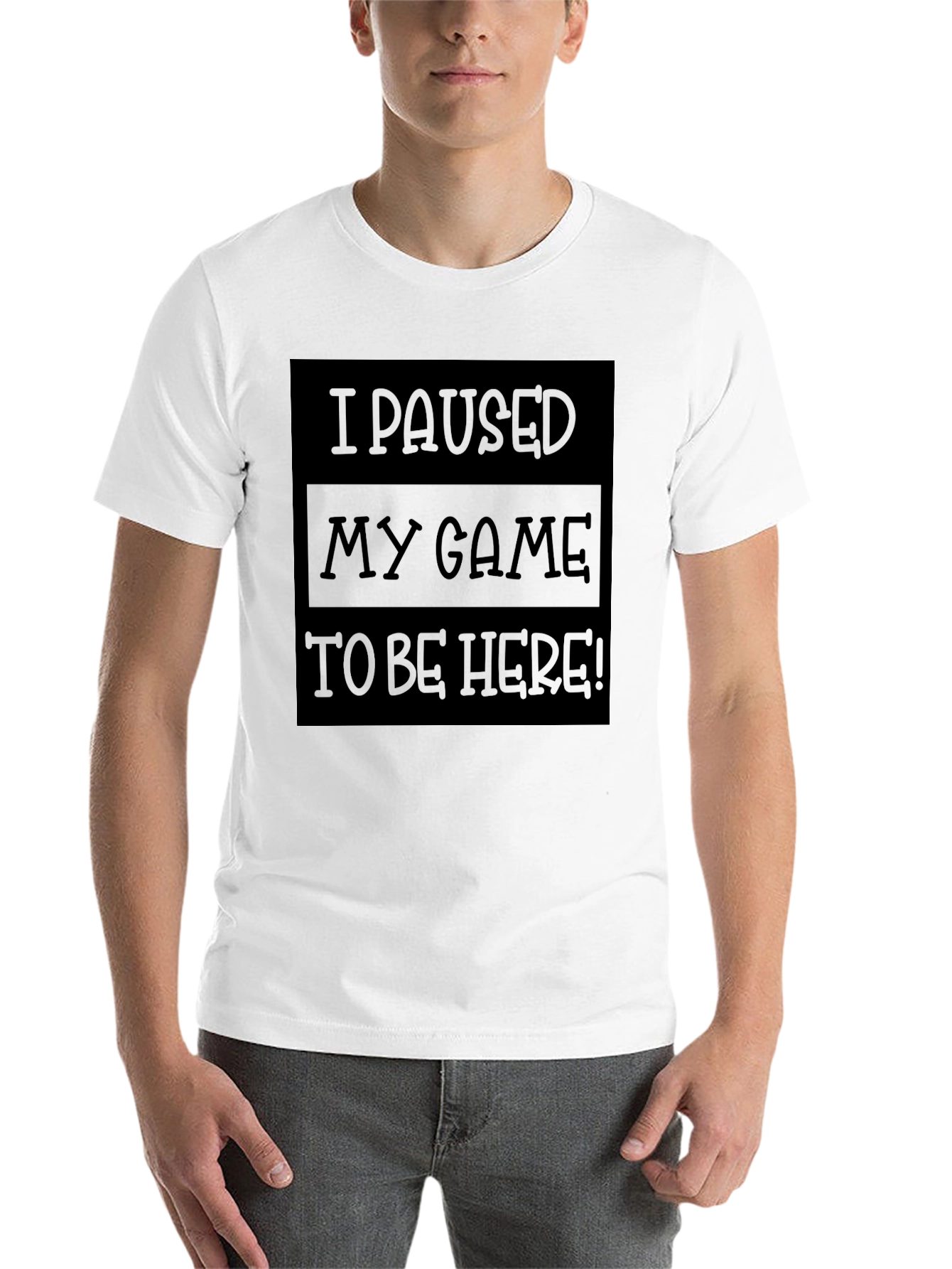 Black Funny Gamer T-Shirt - I Paused My Game to Be Here! view 14