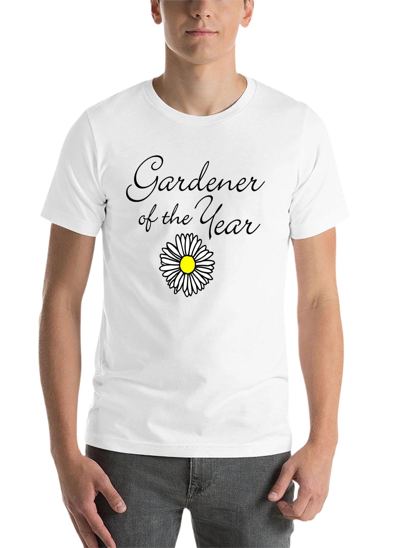 Black Gardener of the Year Black T-Shirt with Daisy view 14