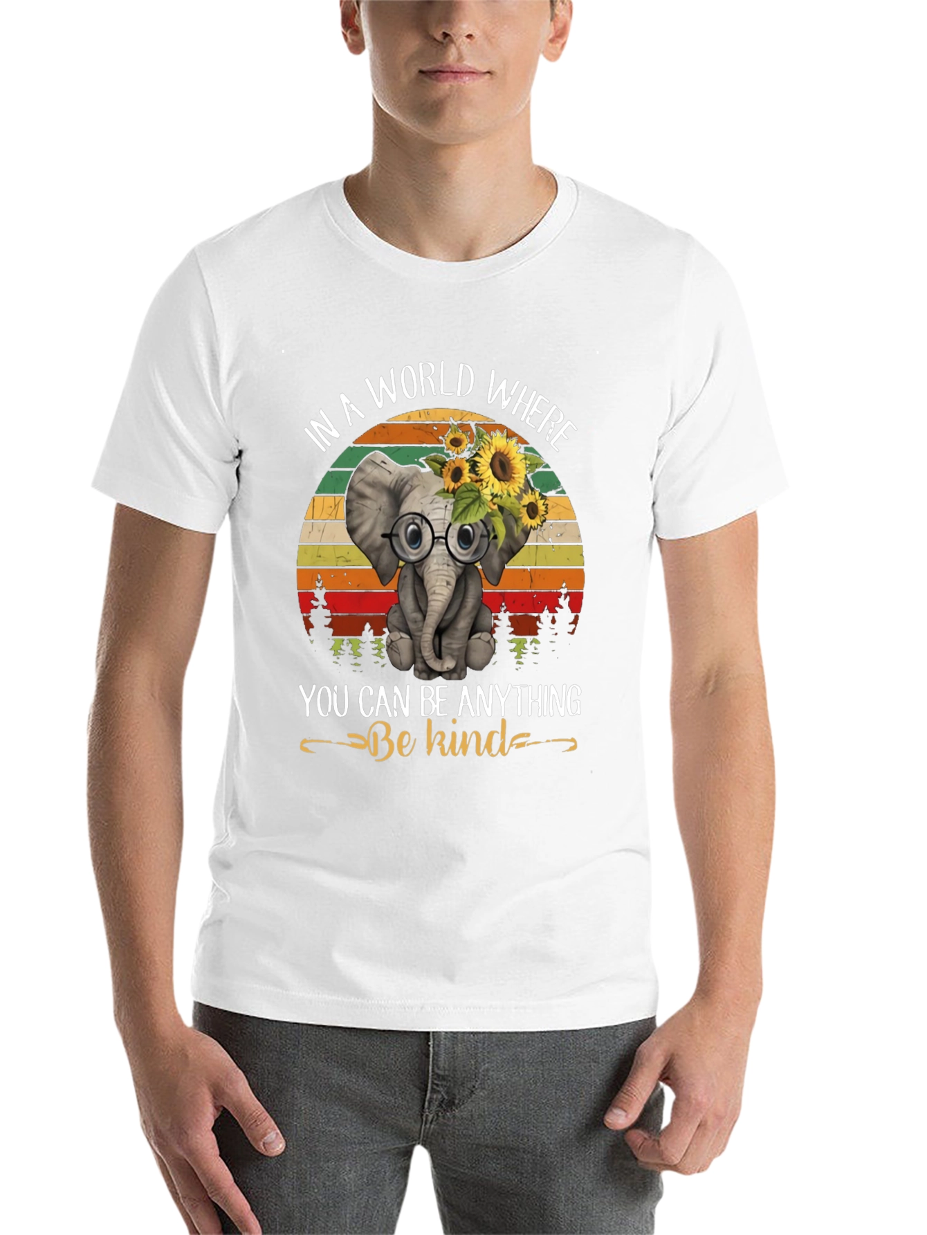 Black Be Kind Elephant T-Shirt: World Where You Can Be Anything view 14