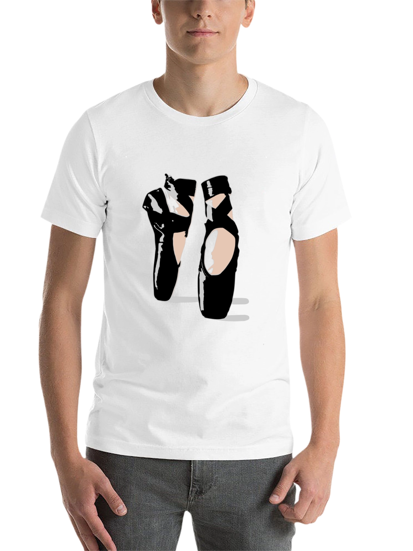 Black Ballet Pointe Shoes Black T-Shirt Dance Design view 14