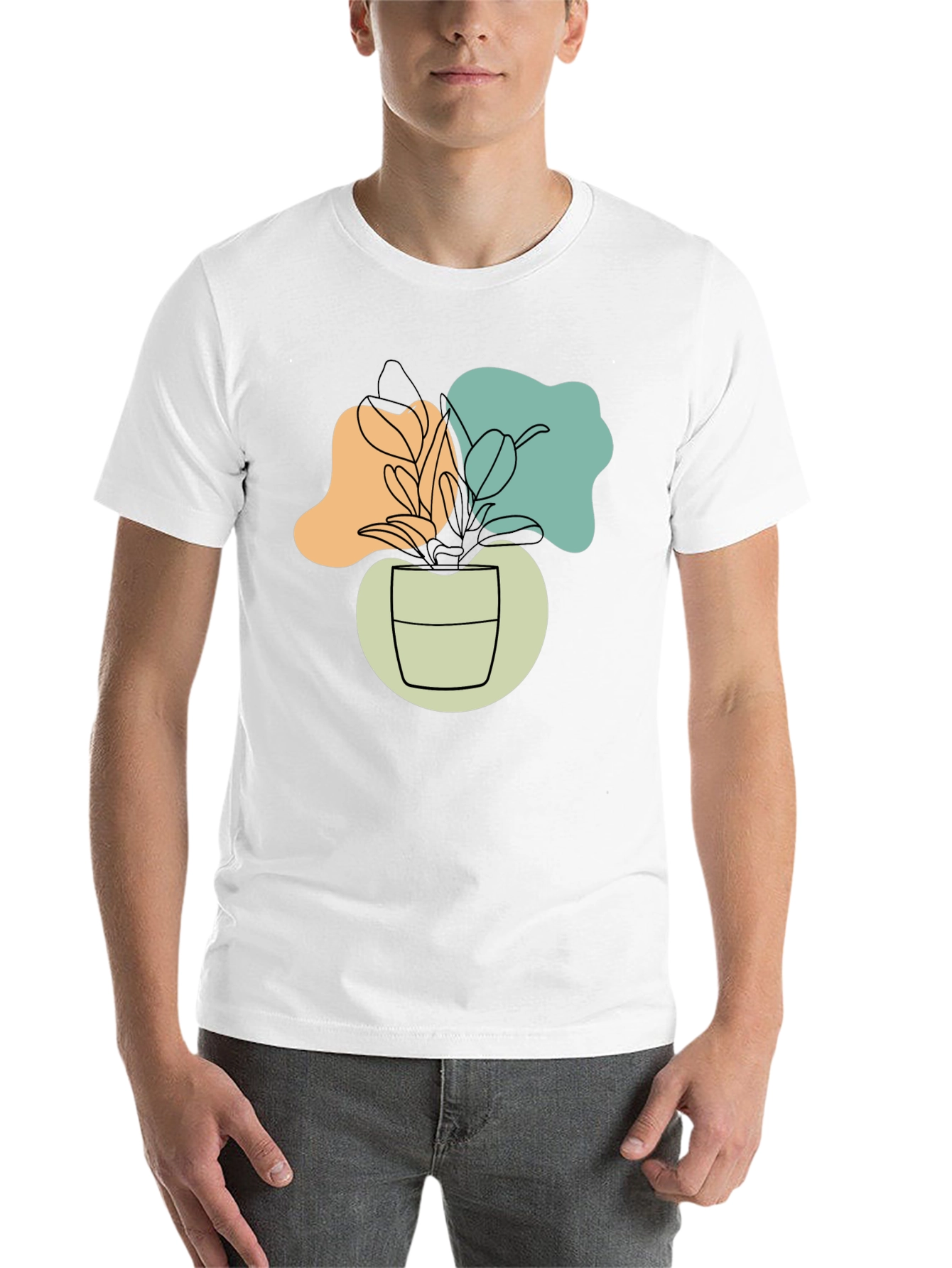 Black Abstract Plant Graphic T-Shirt view 14