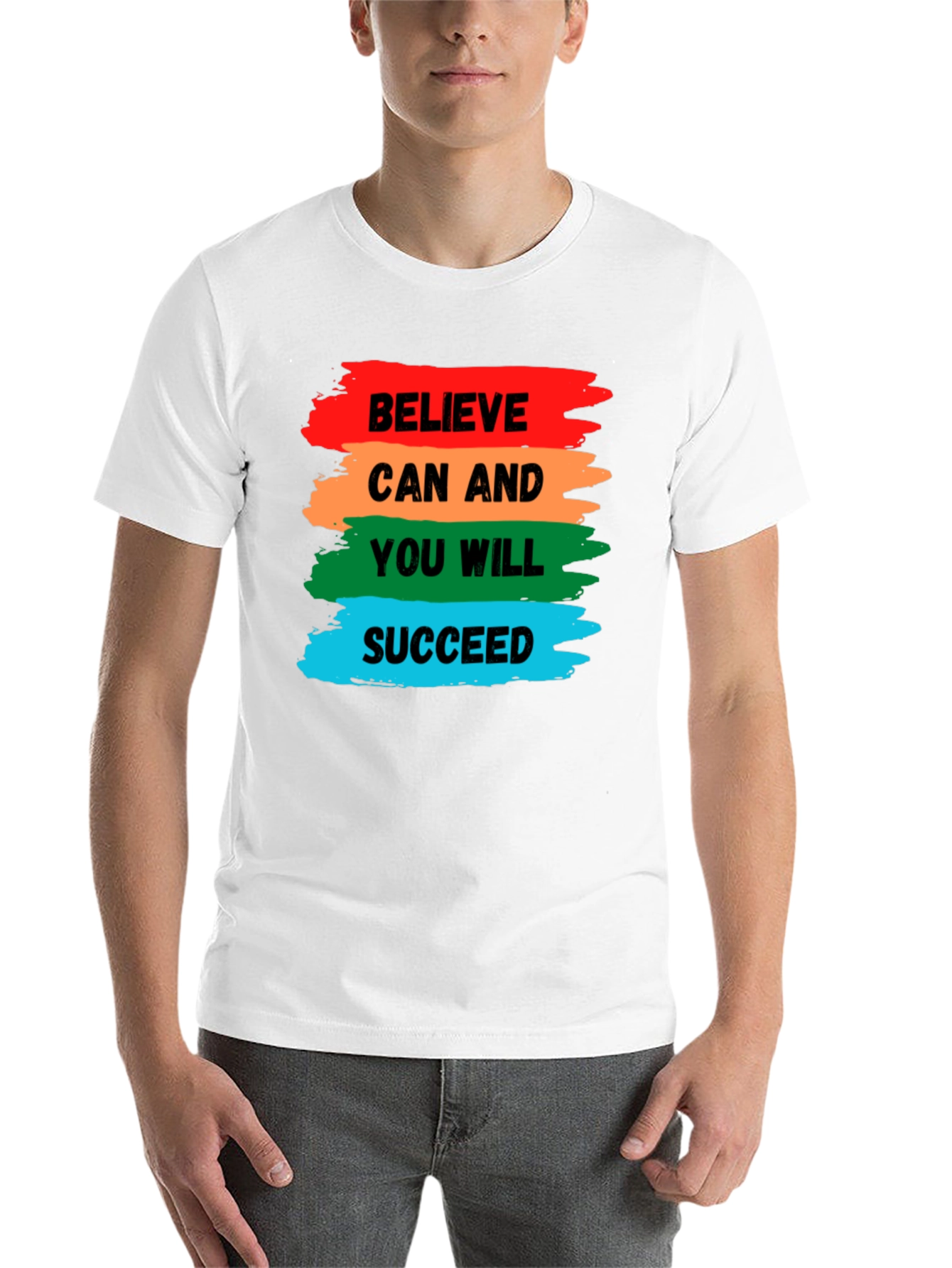 Black Believe Can Succeed Graphic Tee - Motivation Shirt view 14