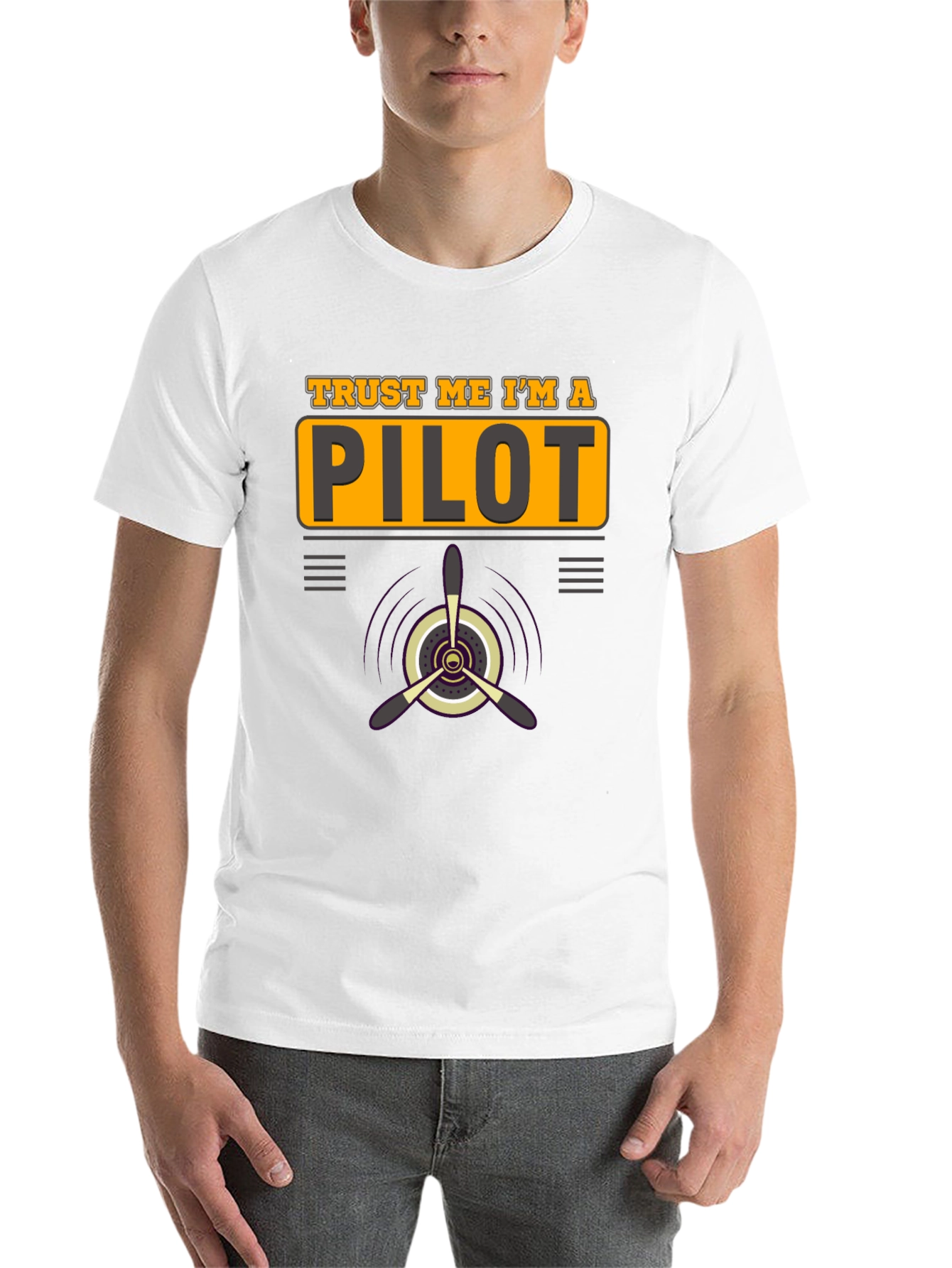 Black Trust Me I'm a Pilot Black T-Shirt Aviation Airplane Gift view 14