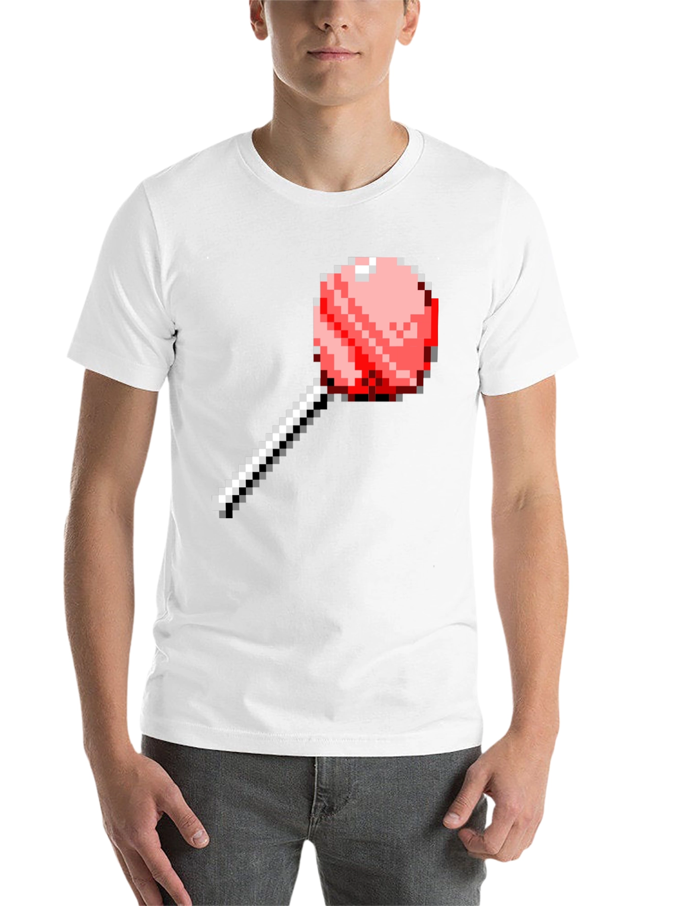 Black Pixel Lollipop Graphic Tee - Novelty Fashion view 14