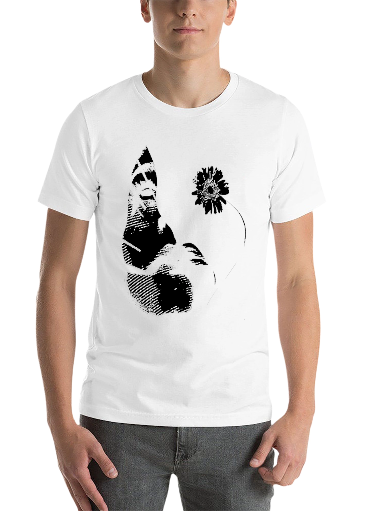 Black Abstract Graphic Print Black T-Shirt view 14