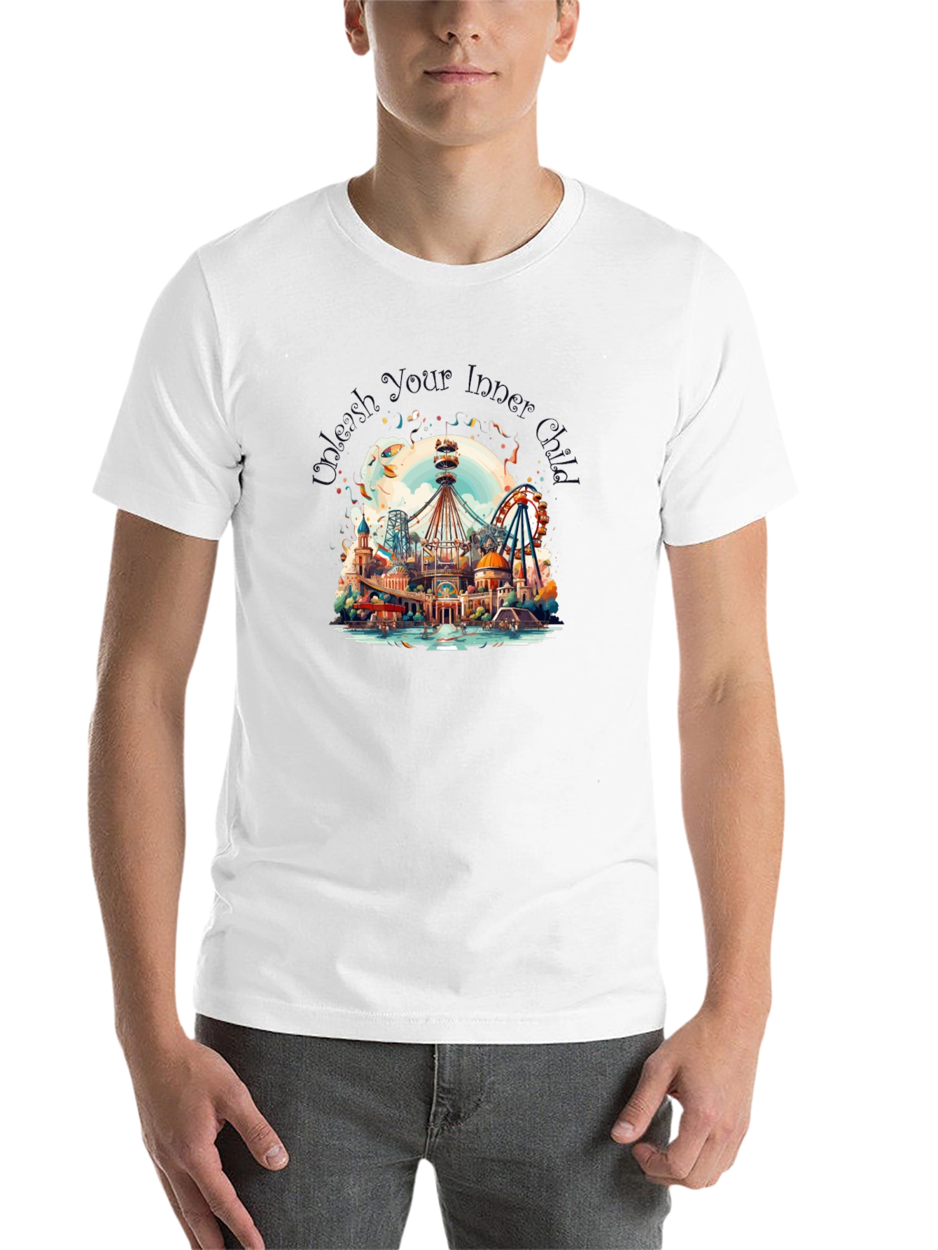 Black Whimsical Amusement Park Graphic Tee view 14