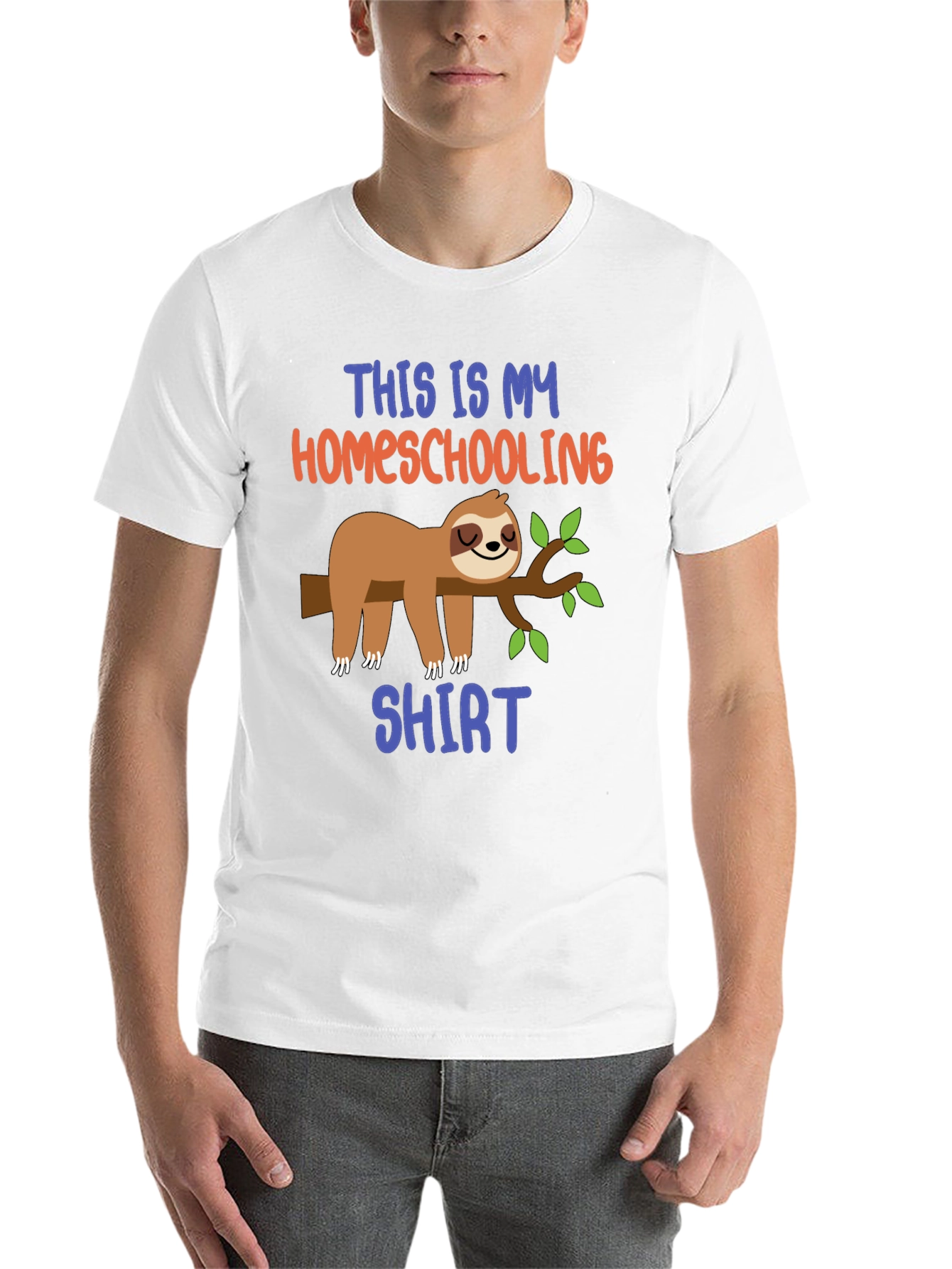 Black Homeschooling Sloth T-Shirt, Funny Tee view 14
