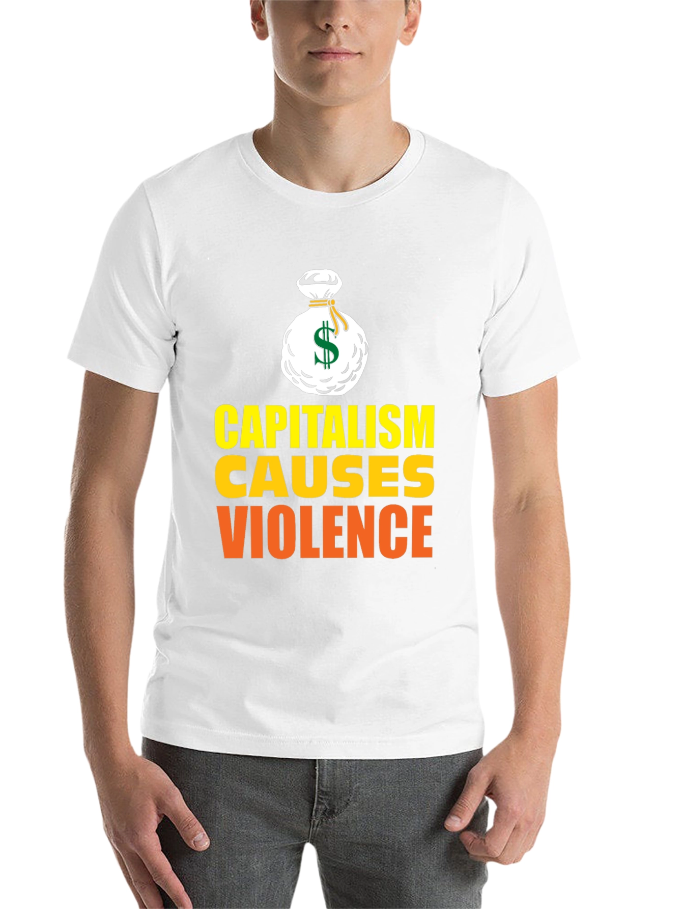 Black Capitalism Causes Violence Graphic T-Shirt view 14