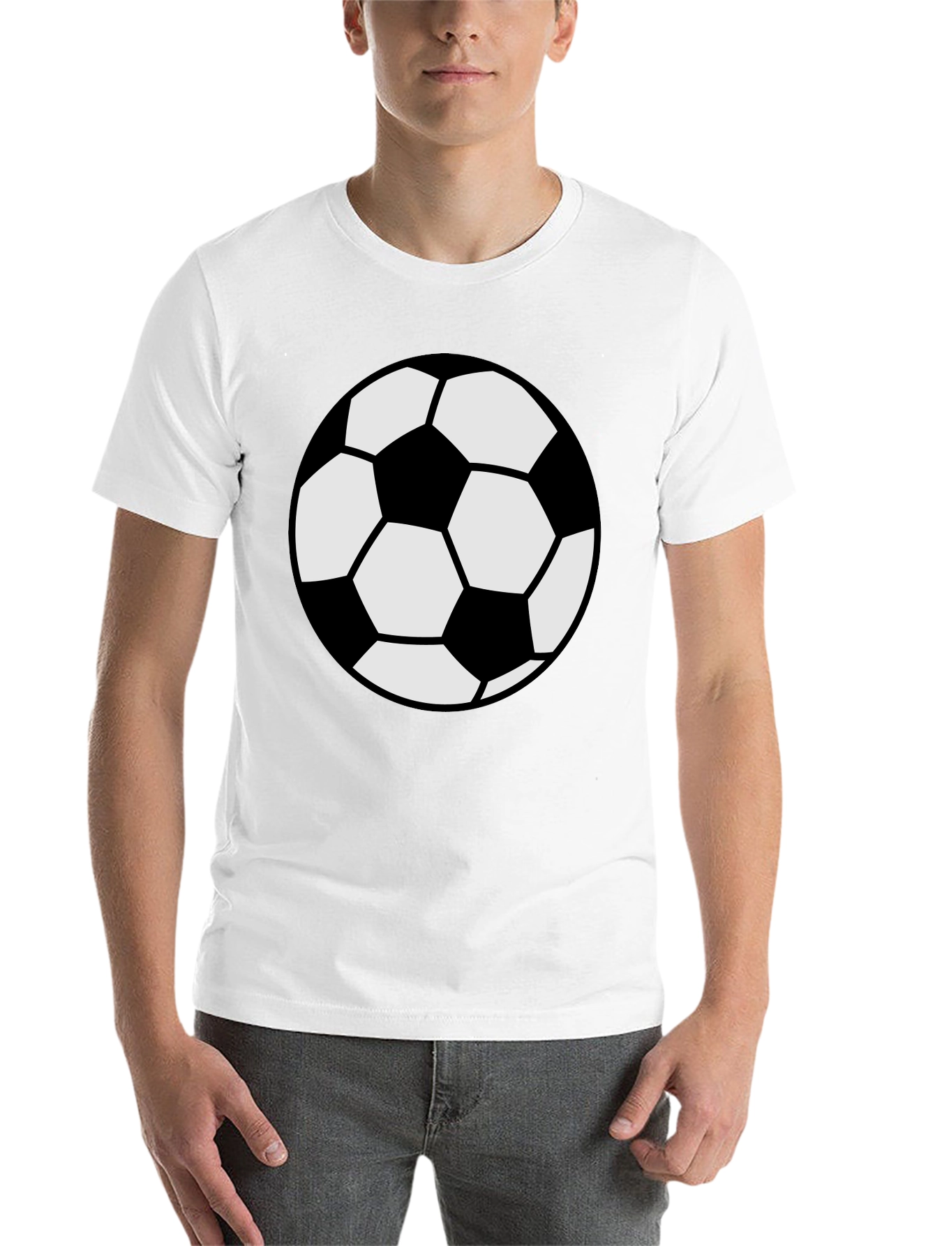 Black Soccer Ball Graphic Tee - Black Cotton Comfort view 14
