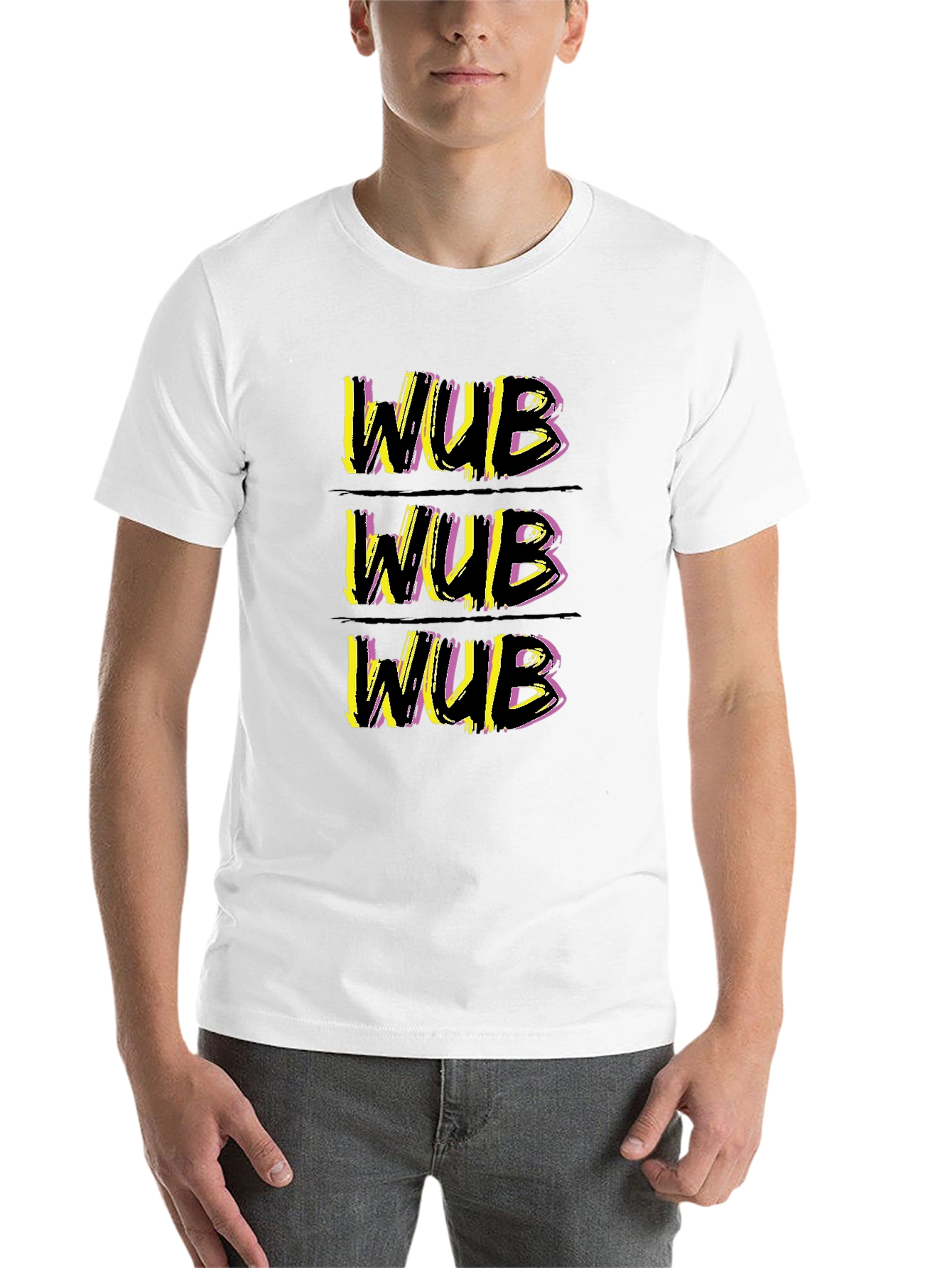Black WUB Graphic Tee - Stylish Crew Neck T-Shirt view 14